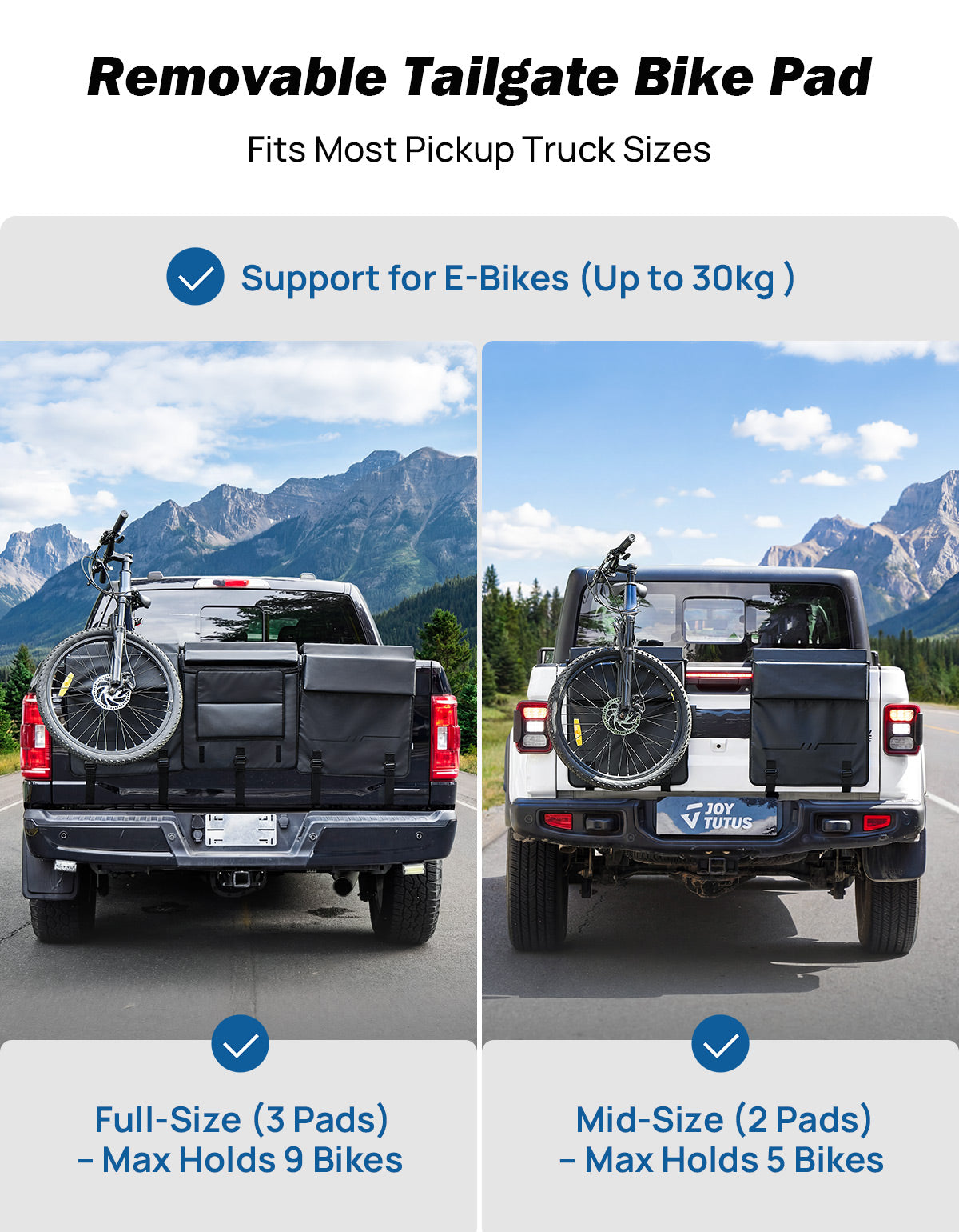 Modular Tailgate Bike Pad for Trucks – Holds 4–9 Bikes