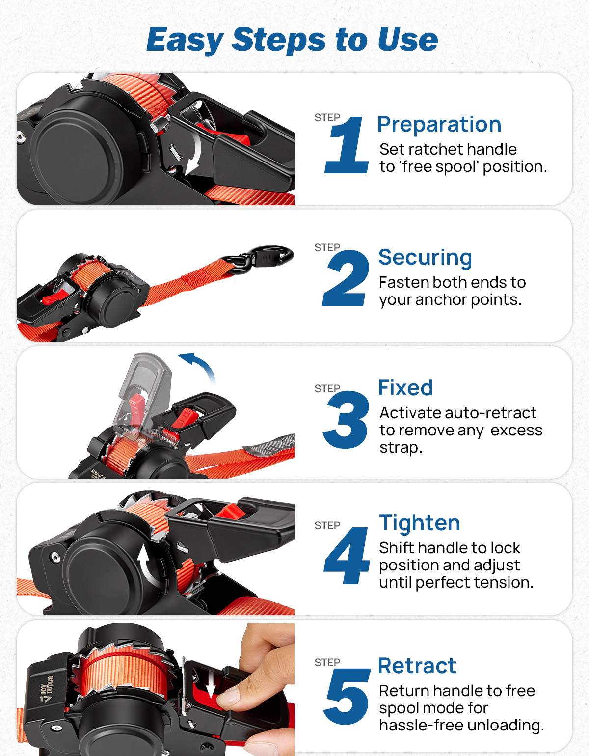 Retractable Ratchet Straps, 1" x 10FT, 2-Pack with Closed S-Hooks & Soft Loops