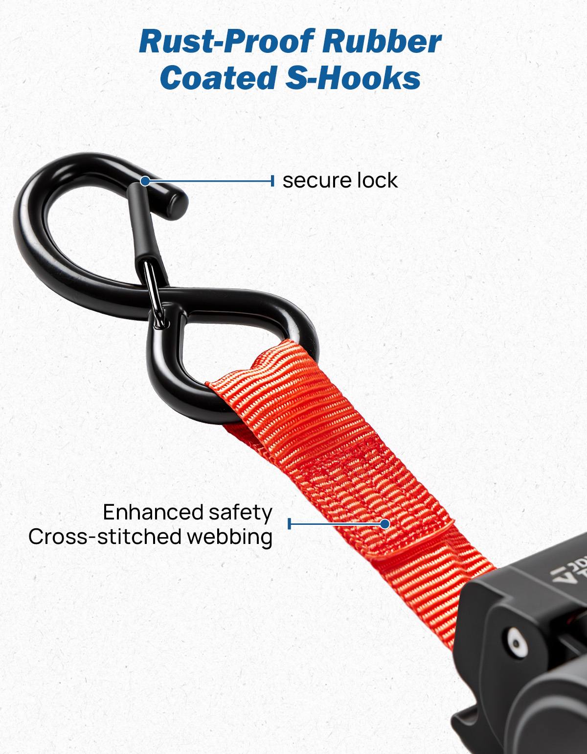 Retractable Ratchet Straps, 1" x 10FT, 2-Pack with Closed S-Hooks & Soft Loops