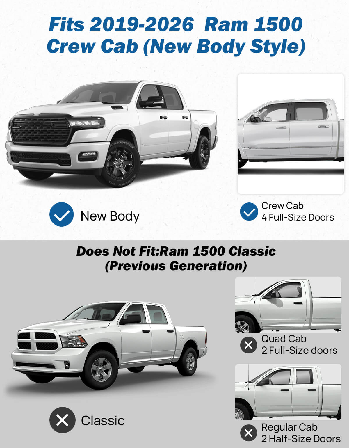 Running Boards for Ram 1500 Crew Cab 2019–2026