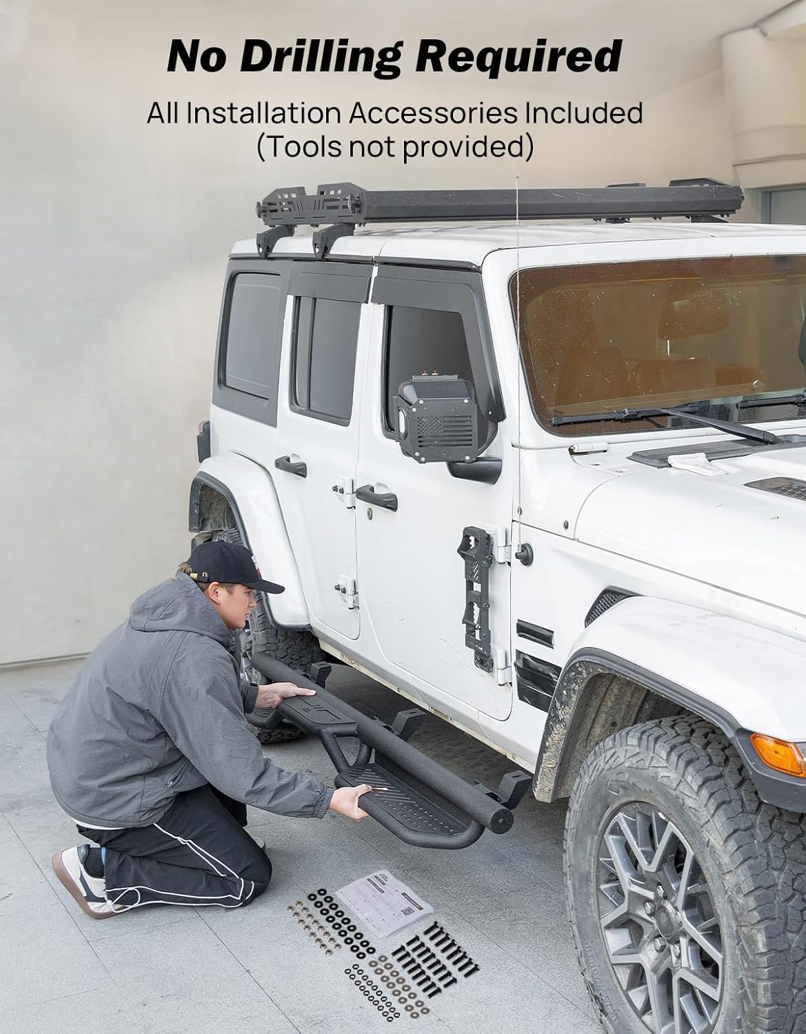 Running Boards Side Steps for Wrangler JL 4 Door 2018–2026, 550LB