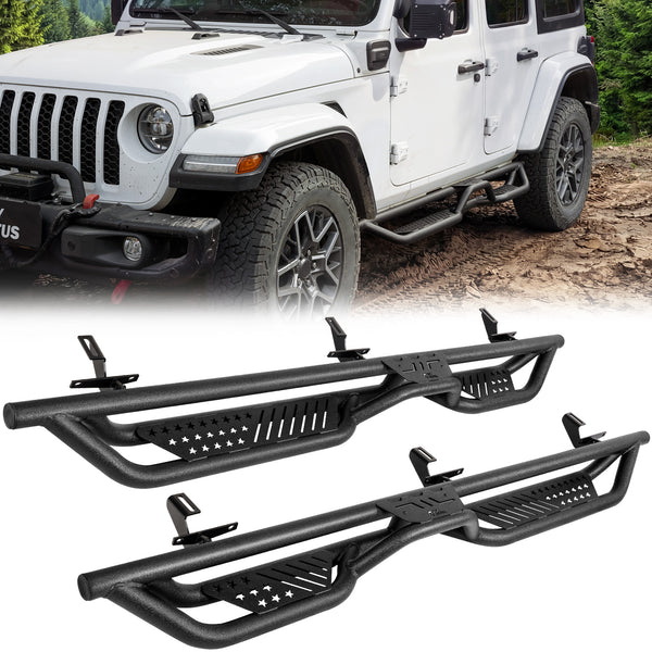 Running Boards for Jeep Wrangler JL 4 Door 2018–2026 – 550LB Dual-Step Side Steps