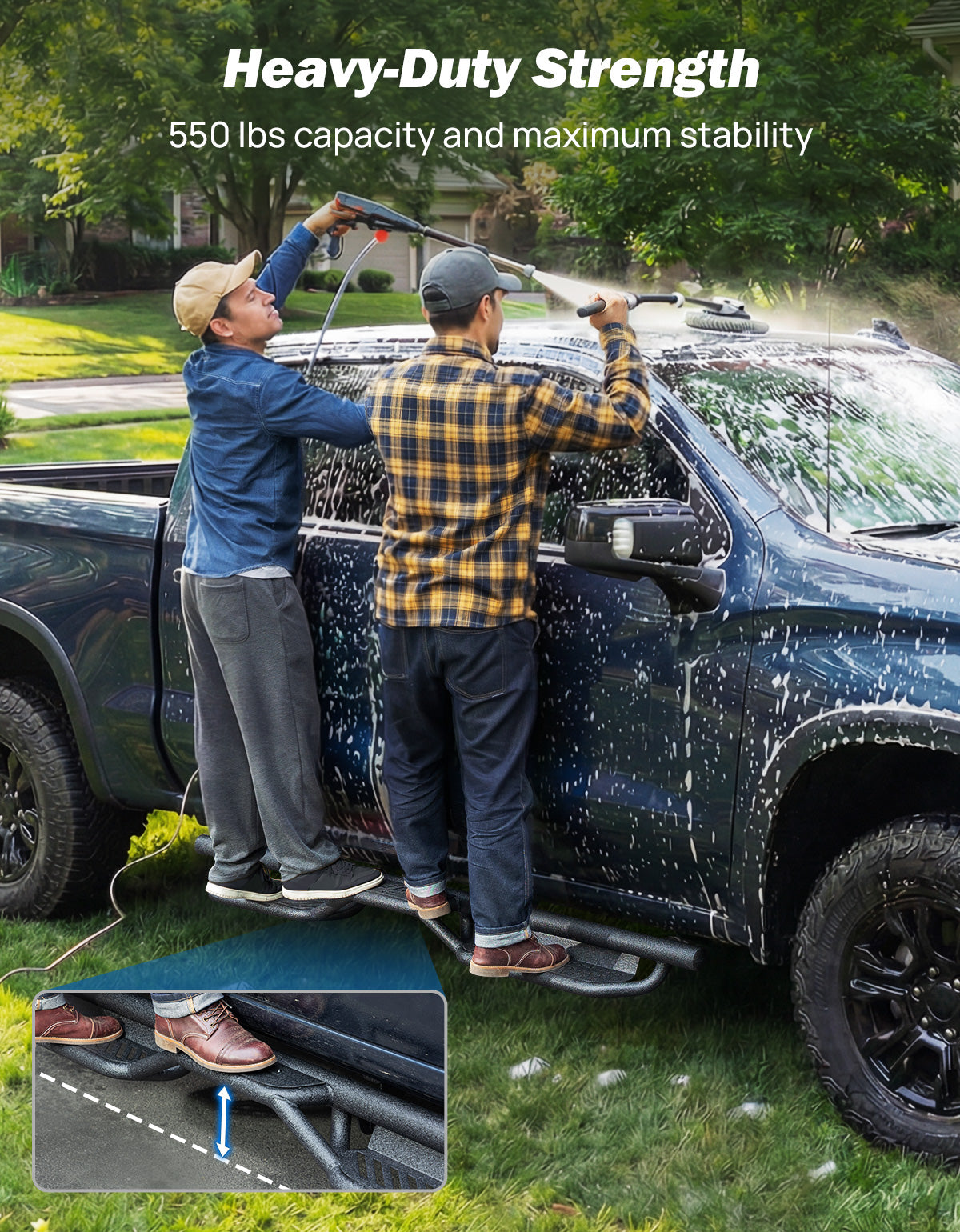 Running Boards for Chevrolet Silverado 1500 Crew Cab 2019–2025 – 550LB Heavy Duty