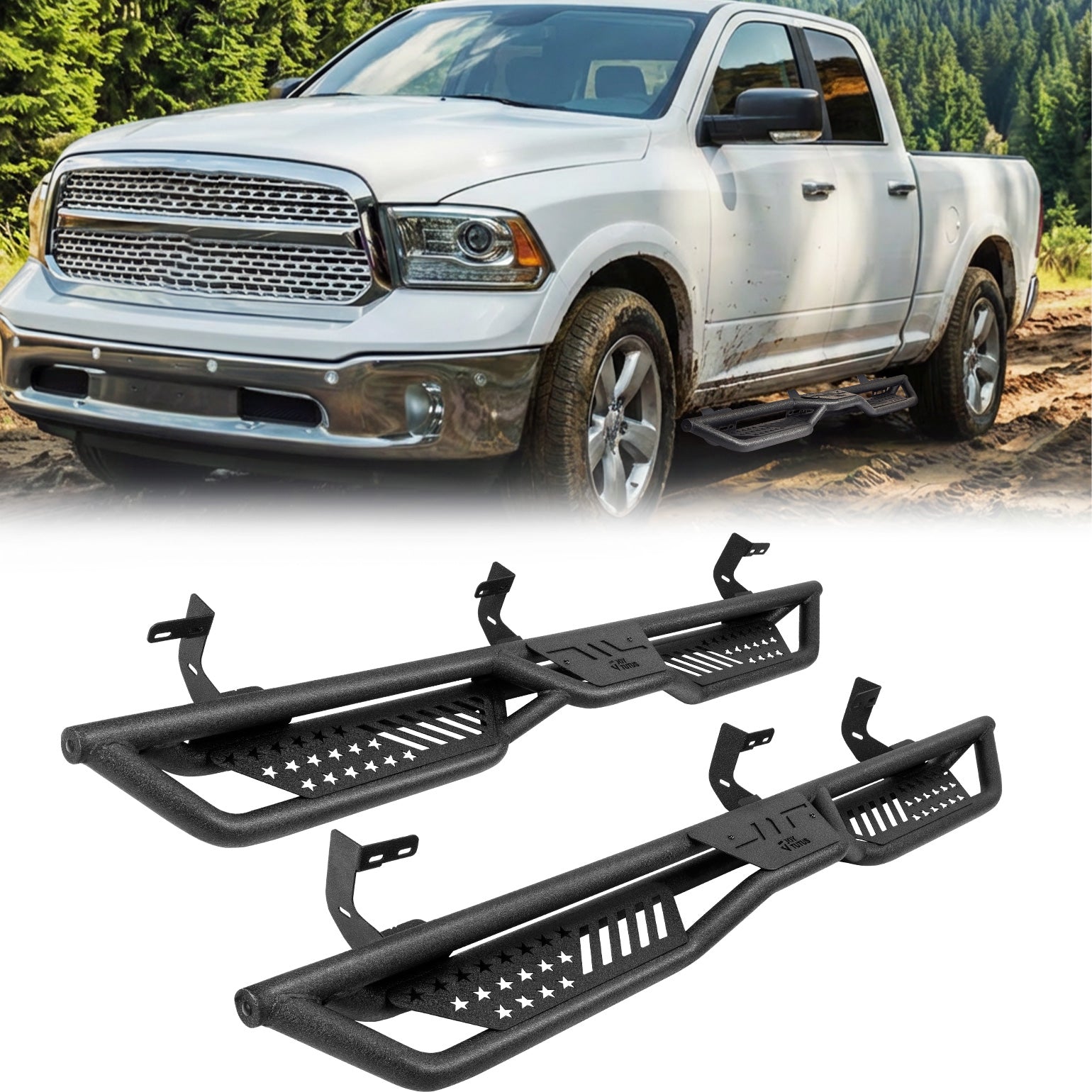 Ram 1500 Quad Cab Running Boards (2009–2018 & 2019–2024 Classic) & 2500/3500 (2010–2026) – Side Steps
