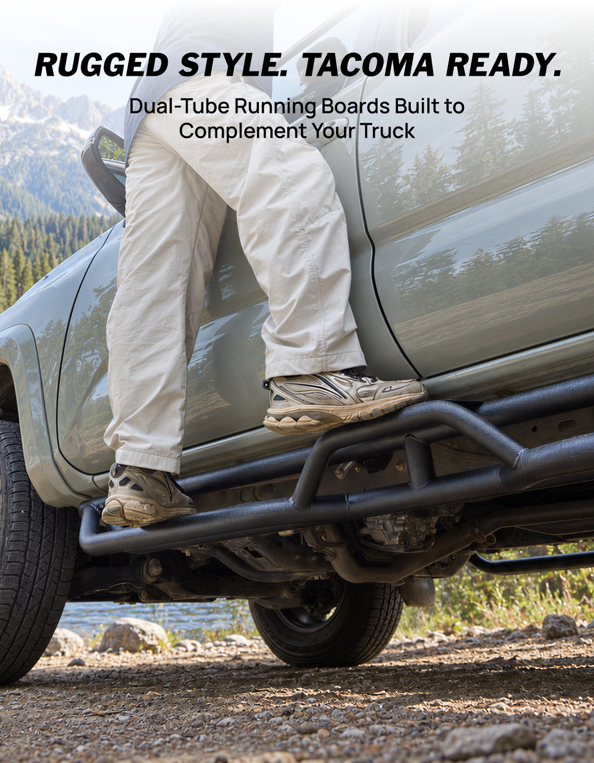 Running Boards Side Steps for 2005–2023 Toyota Tacoma Double Cab (4 Full-Size Doors)