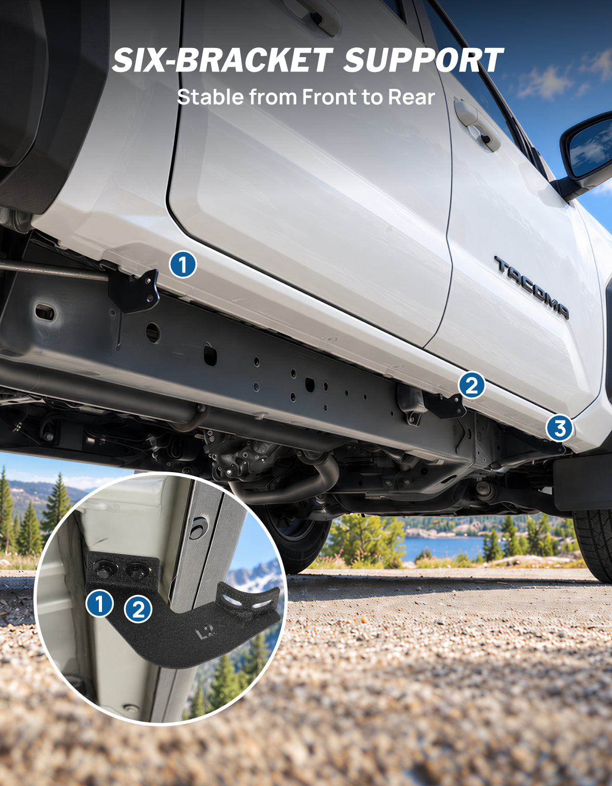 Dual-Tube Running Boards for 2024–2026 Toyota Tacoma Double Cab