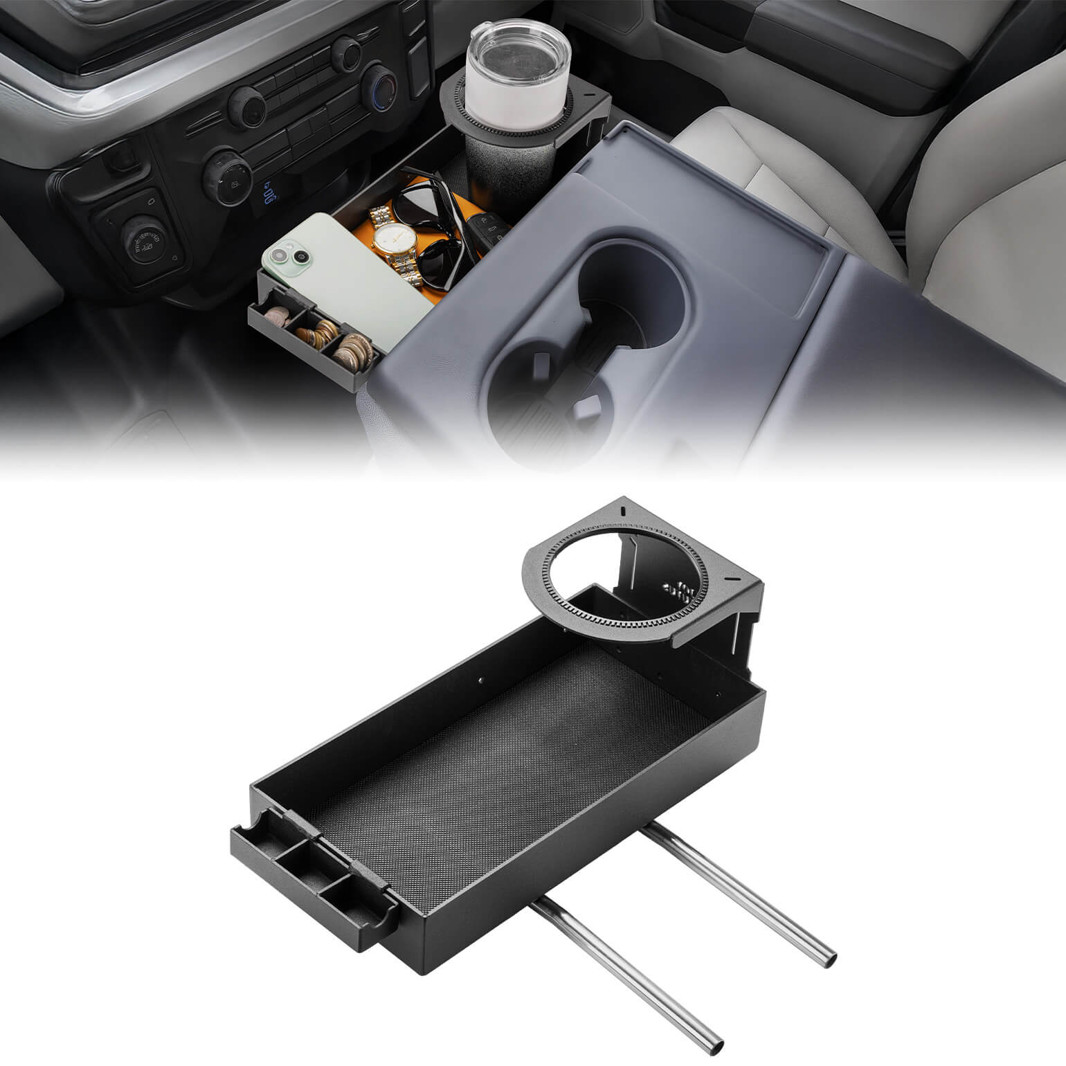 Aluminum Jump Seat Organizer for Ford F-150–F-650 Trucks 2011–2026