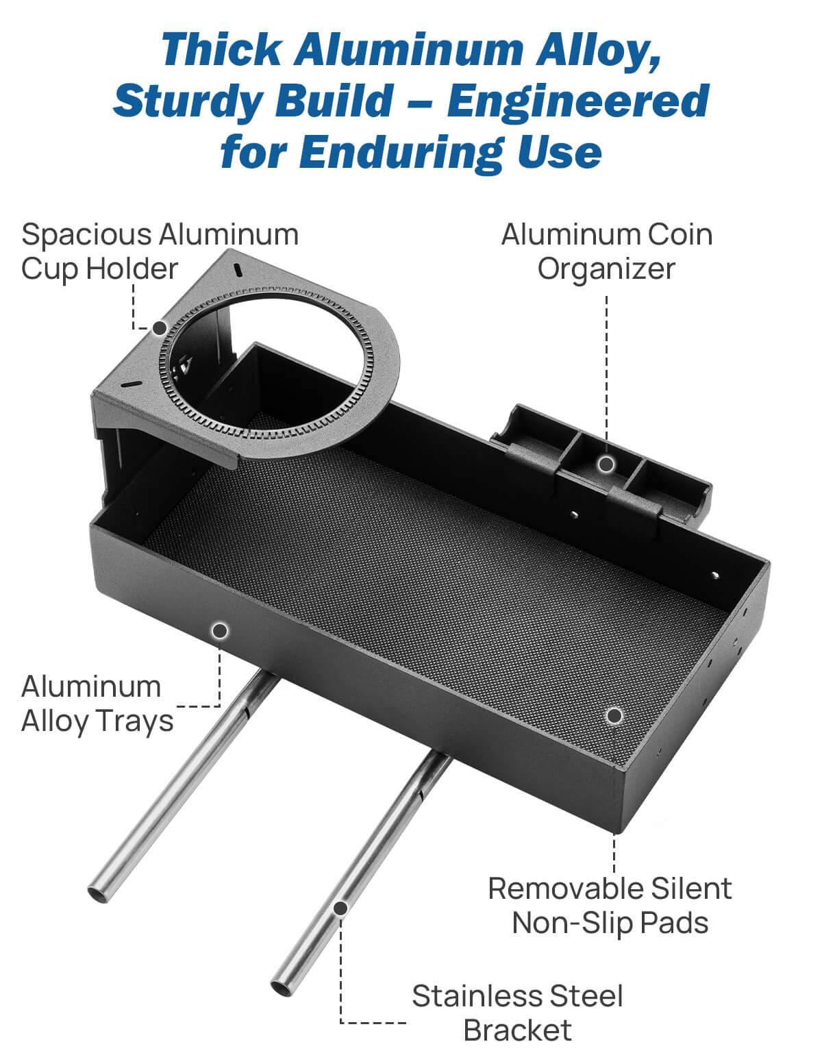 Aluminum Jump Seat Organizer for Ford F-150–F-650 Trucks 2011–2025