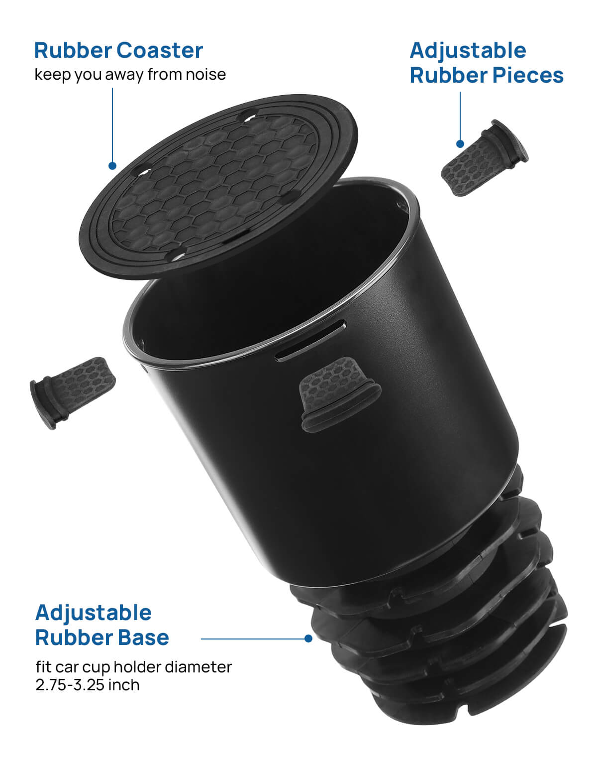 Car Cup Holder Extender with Interior Lift