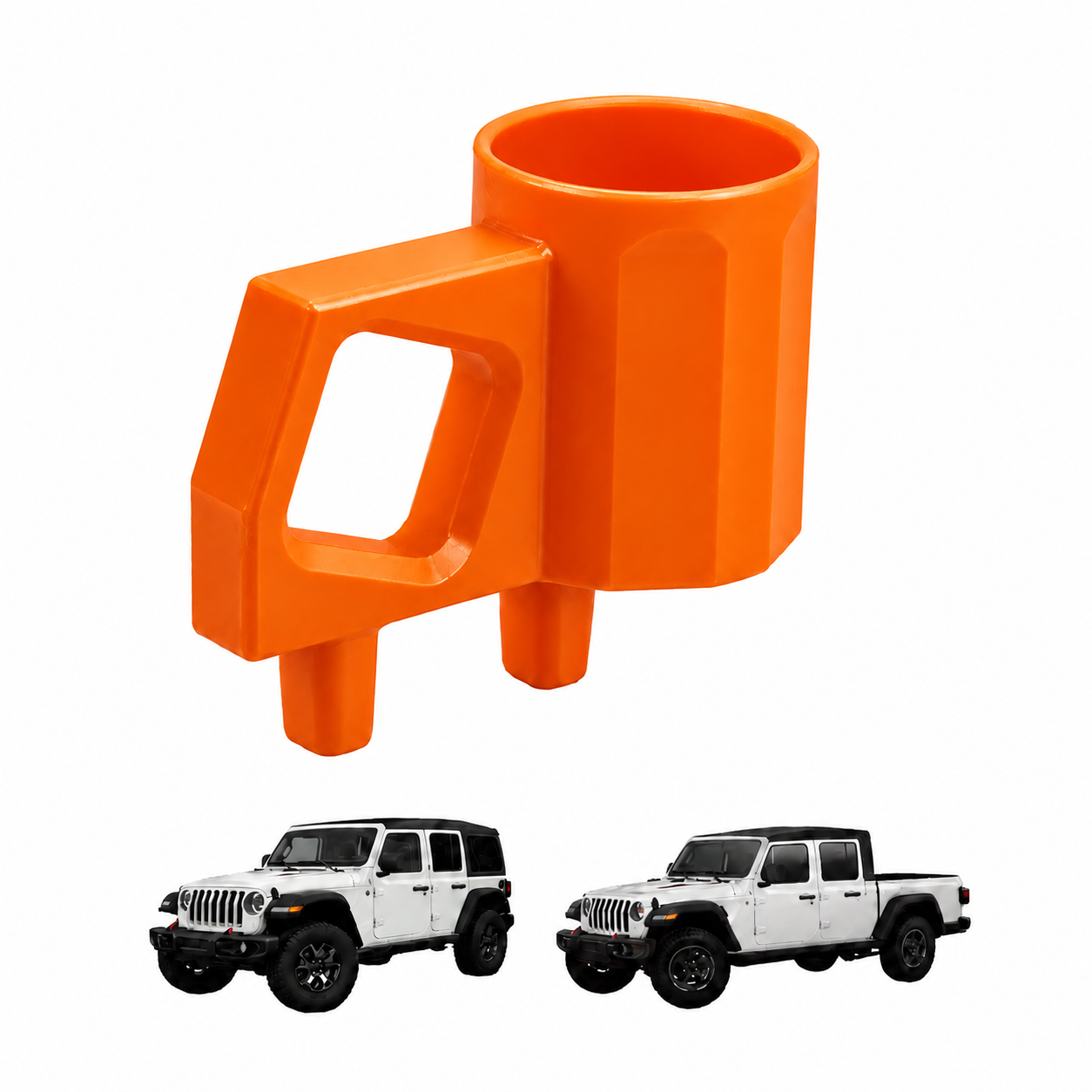 2-in-1 Cup Holder for Jeep Wrangler JL & Gladiator, Fits 18–40 oz Bottles