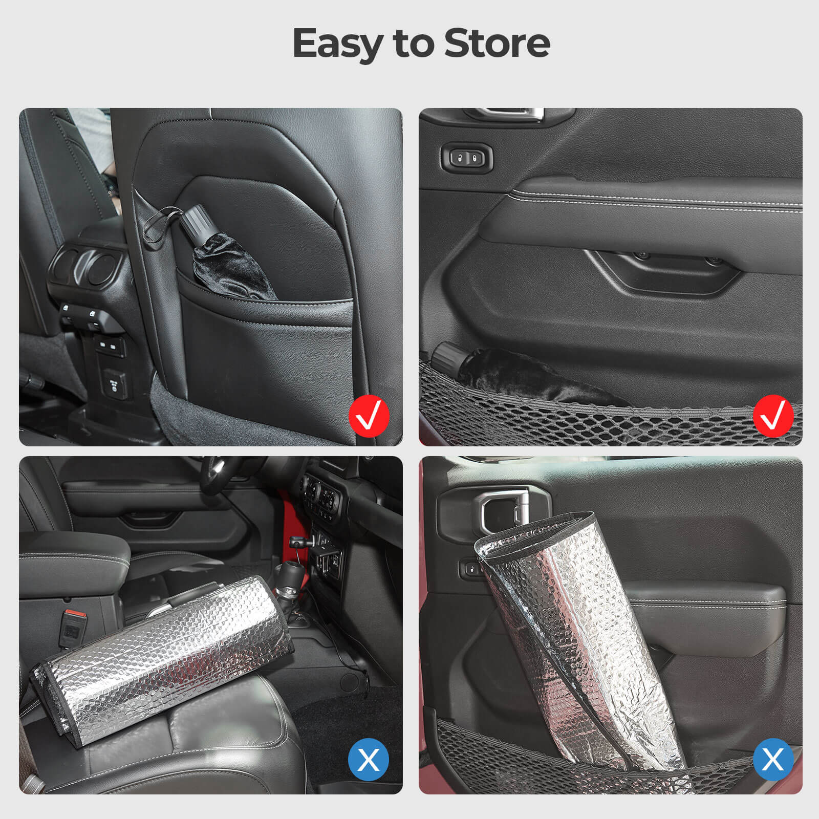 Custom-Fit Windshield Sun Shade for Wrangler JL/JLU 2018–2026 & Gladiator JT