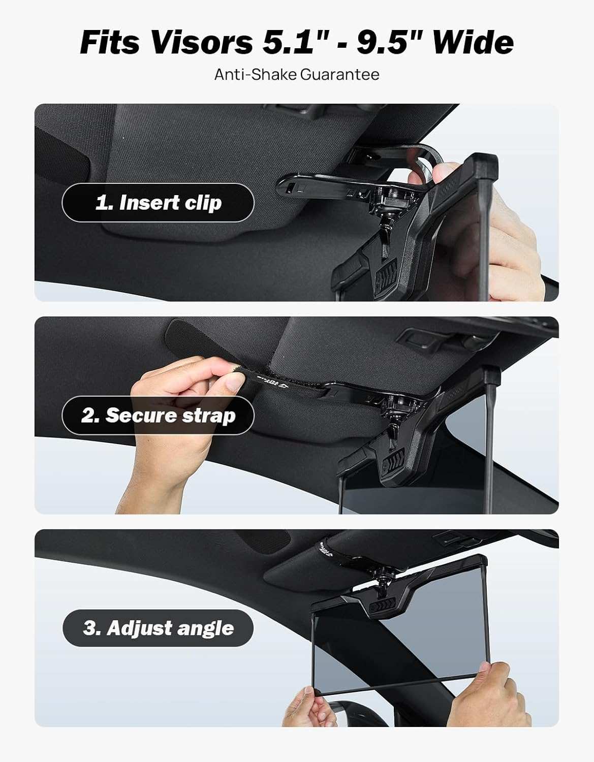 Auto-Dimming Sun Visor Extender for Car, Smart LCD Anti-Glare Screen with Dual Light Sensors