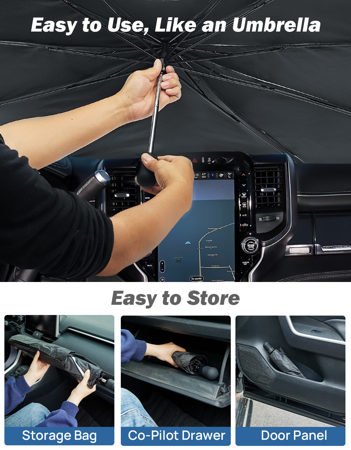 JOYTUTUS Windshield Sunshade Umbrella