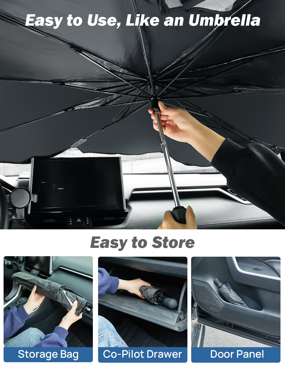 JOYTUTUS Windshield Sunshade Umbrella