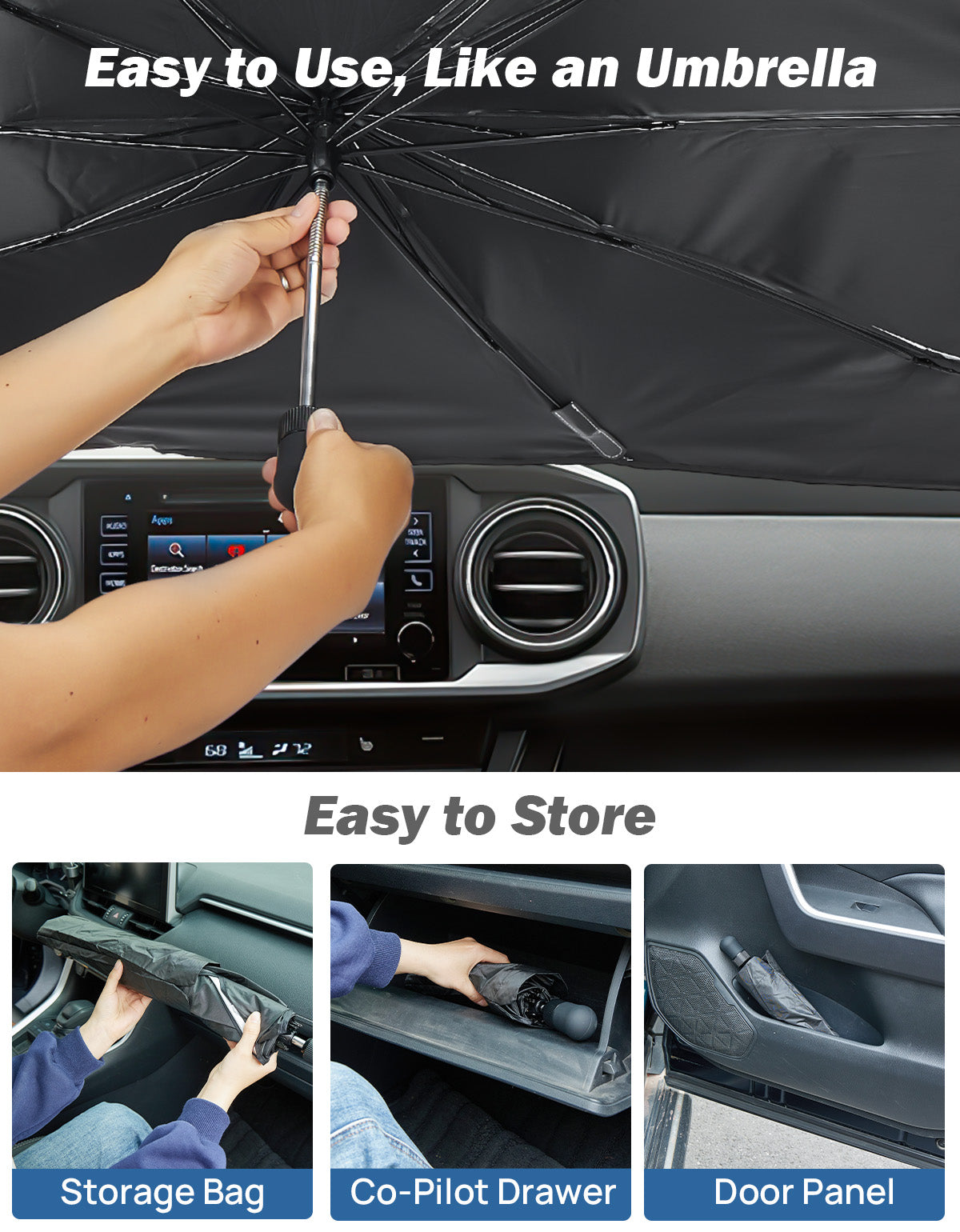 JOYTUTUS Windshield Sunshade Umbrella