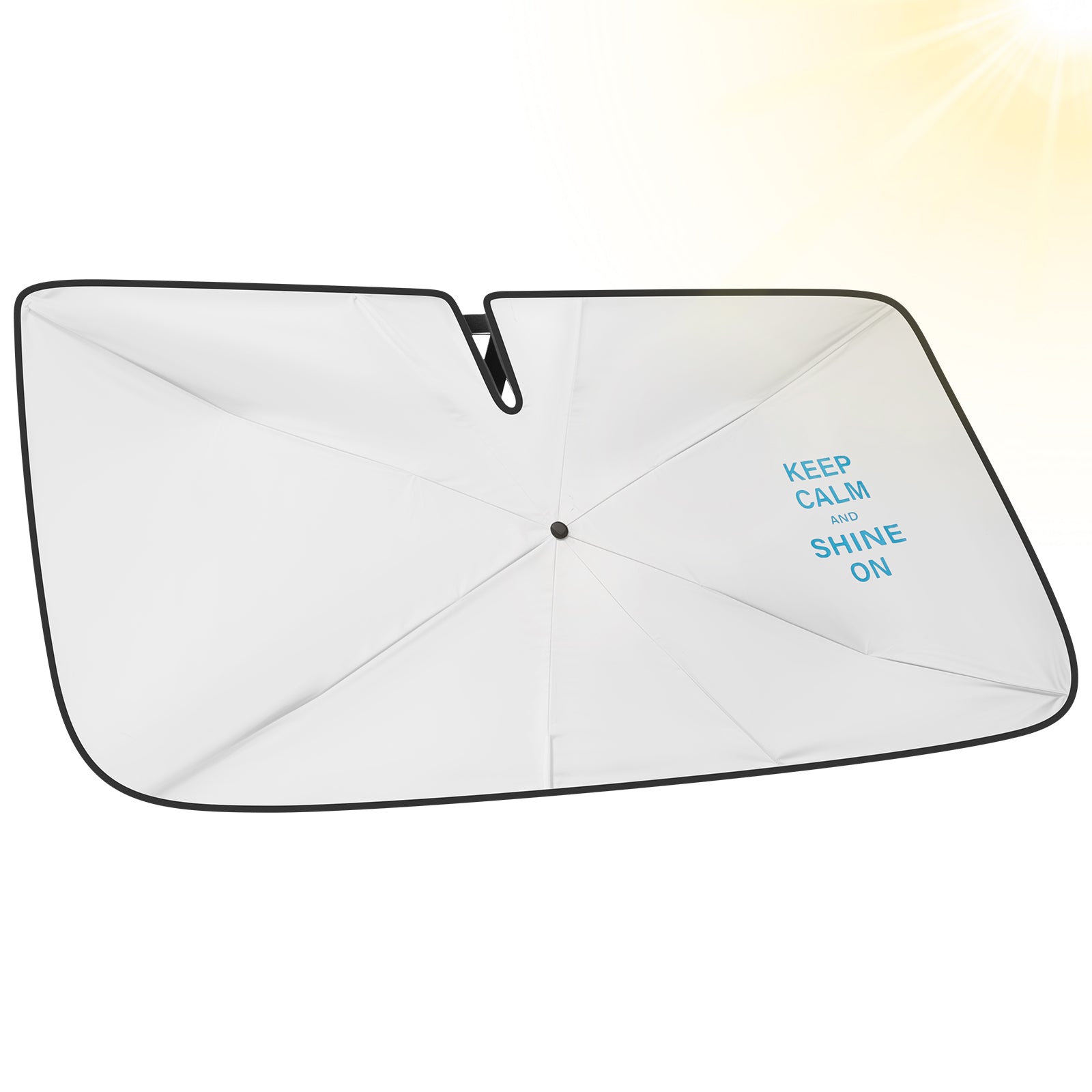 JOYTUTUS Windshield Sunshade Umbrella, Automotive Interior Sun Protection, Titanium Silver-Plated Coating Protect Car from Sun Rays & Heat Damage and Keep Cool, Spring Structure Edge (57" L x 32" W)