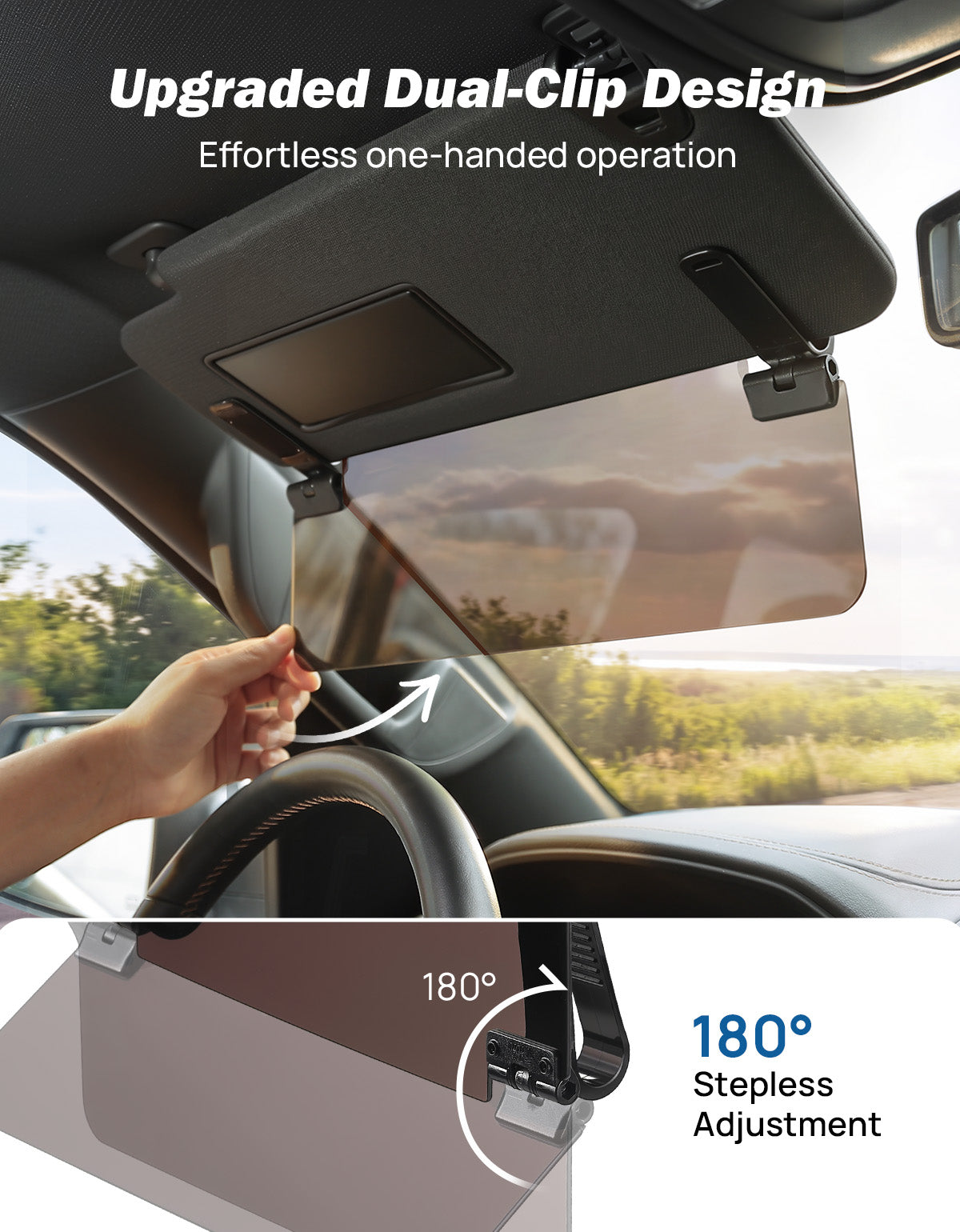 Large Polarized Sun Visor Extender for SUVs & Trucks