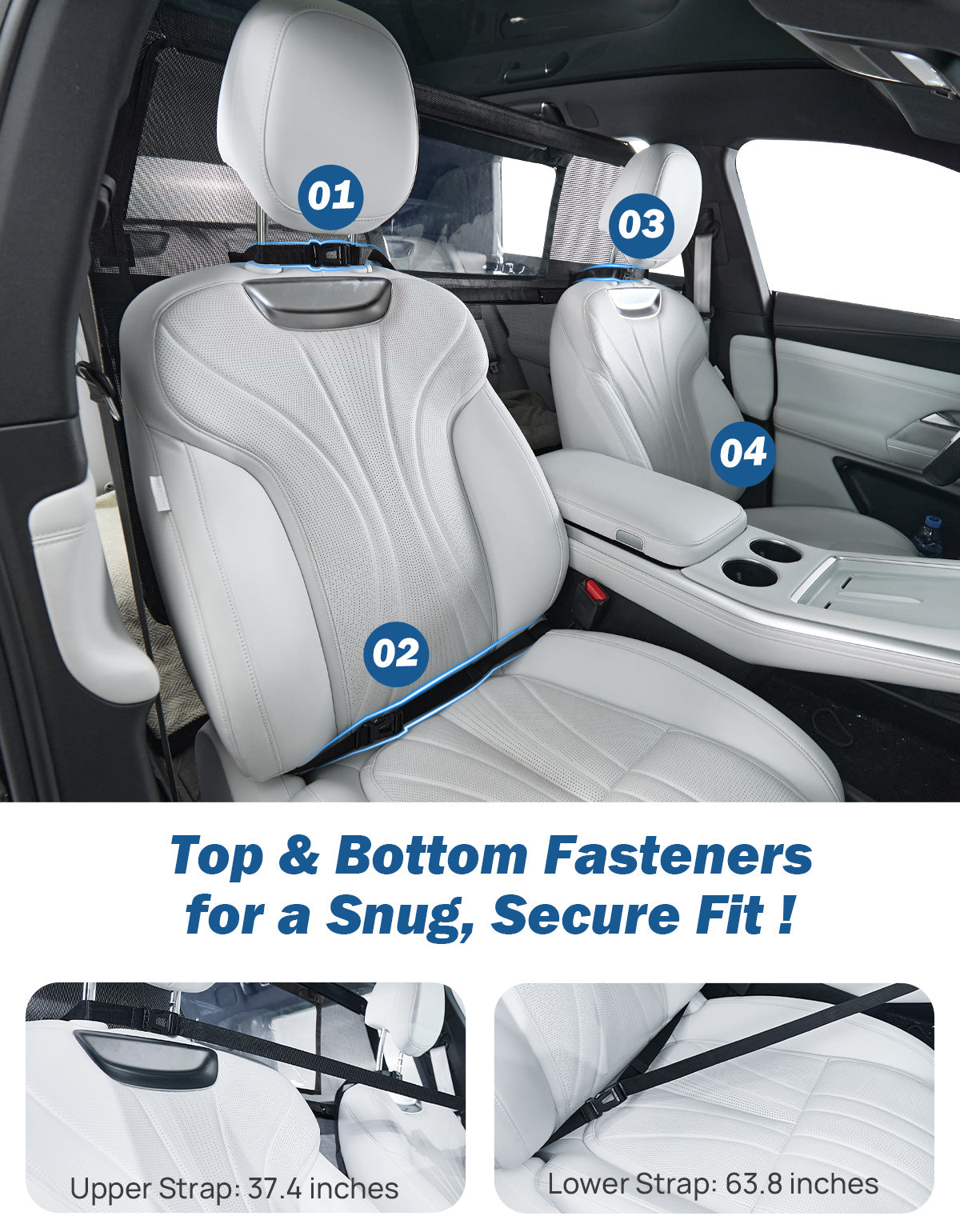 Wide Dog Car Barrier for Vehicles - Black