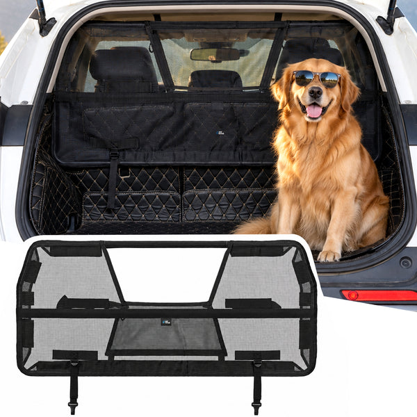 2026 Upgraded Dog Car Barrier with Zippered Mesh Window