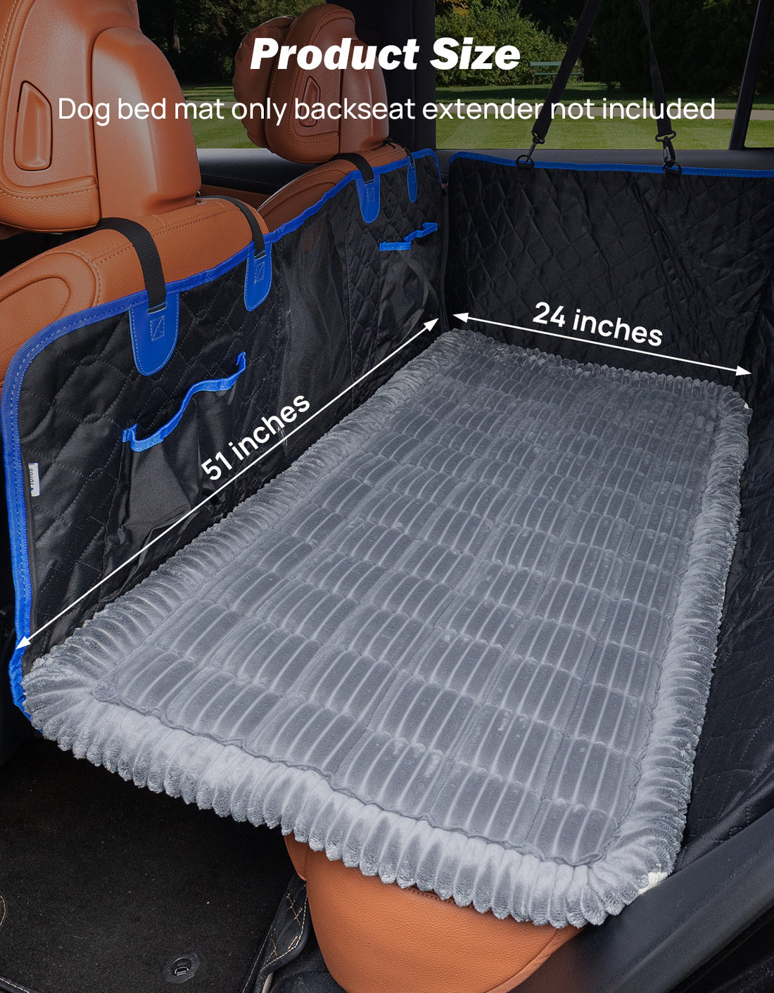 JOYTUTUS Dog Mat Bed for Back Seat Extender, Non-Slip Dog Bed Mat Custom Fit for Backseat Extenders, Pet Couch Cover,Washable Travel Pet Bed Mat for Cars, SUVs, Sedans