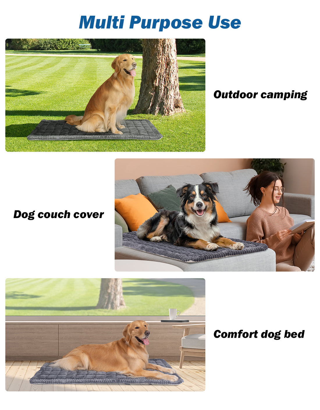 JOYTUTUS Dog Mat Bed for Back Seat Extender, Non-Slip Dog Bed Mat Custom Fit for Backseat Extenders, Pet Couch Cover,Washable Travel Pet Bed Mat for Cars, SUVs, Sedans