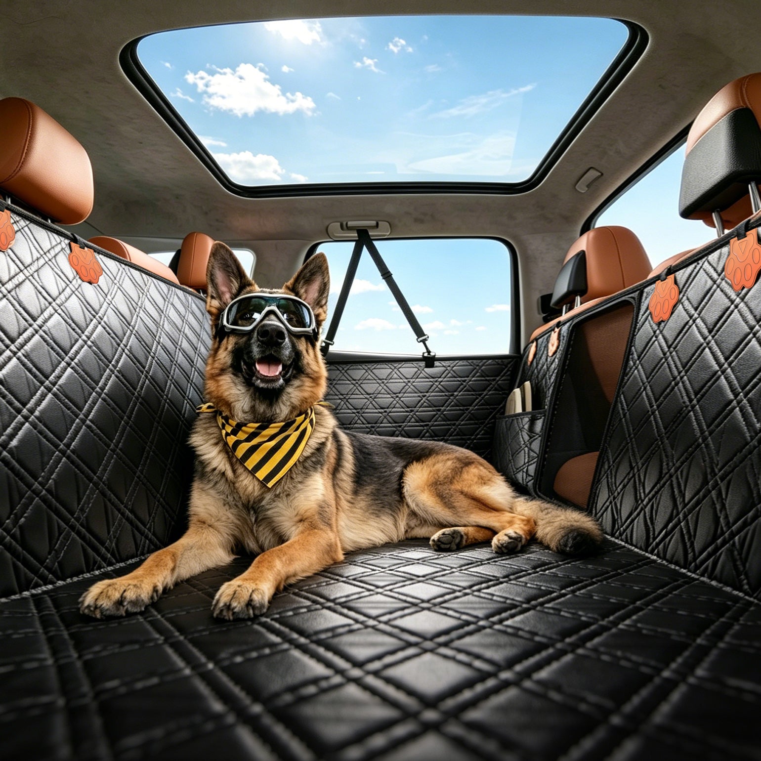 Hard Bottom Dog Back Seat Extender – Waterproof Seat Cover for Cars, SUVs & Trucks