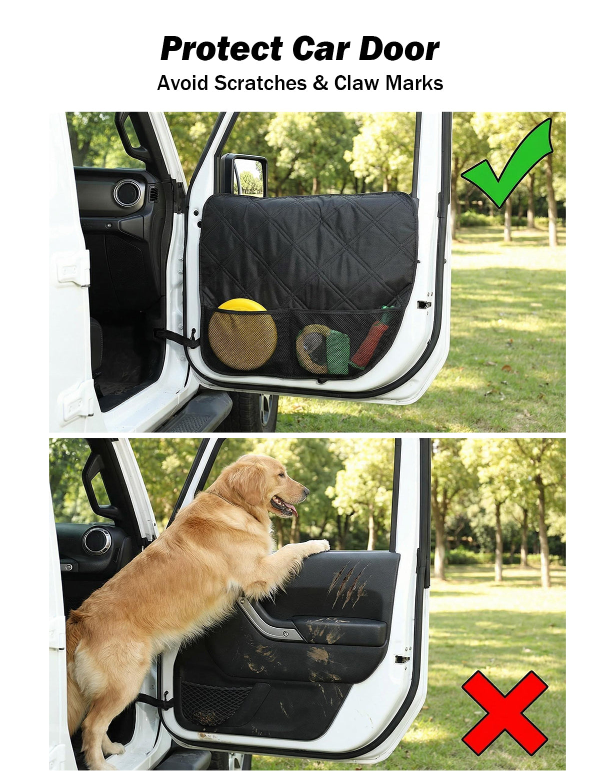 Dog Door Protector for Jeep Wrangler JL & Gladiator JT (2018–2026) – Stop Scratches, Stay Clean, Travel Better (2 Pack)