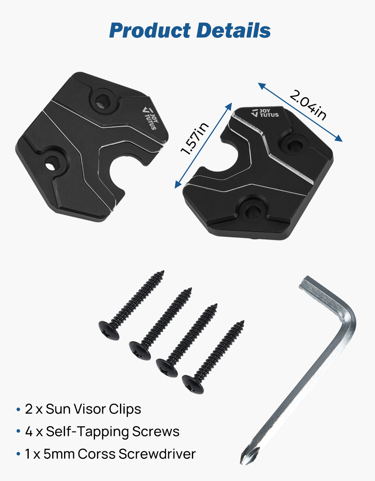 Sun Visor Repair Kit for Ram 1500 (2019–2026) – Aluminum Clips 2-Pack