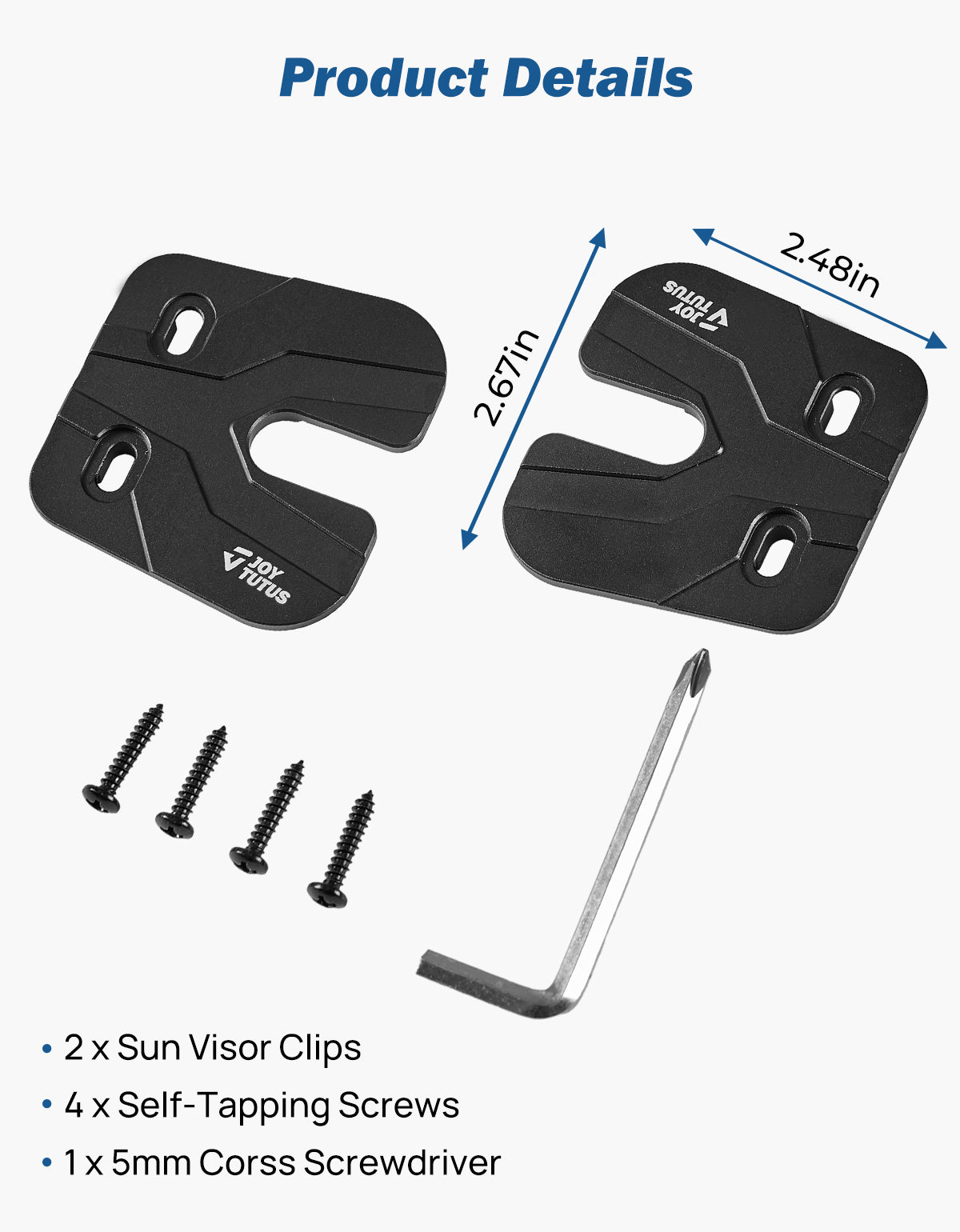 Sun Visor Repair Kit for Jeep Grand Cherokee 2022-2024 Aluminum