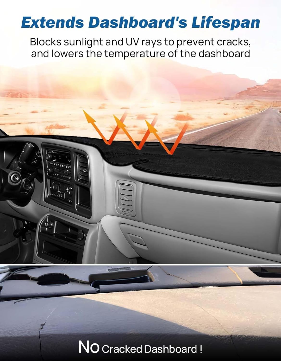 Dashboard Cover for Silverado/Sierra (1999–2007 Classic) – Anti-Glare Dash Mat