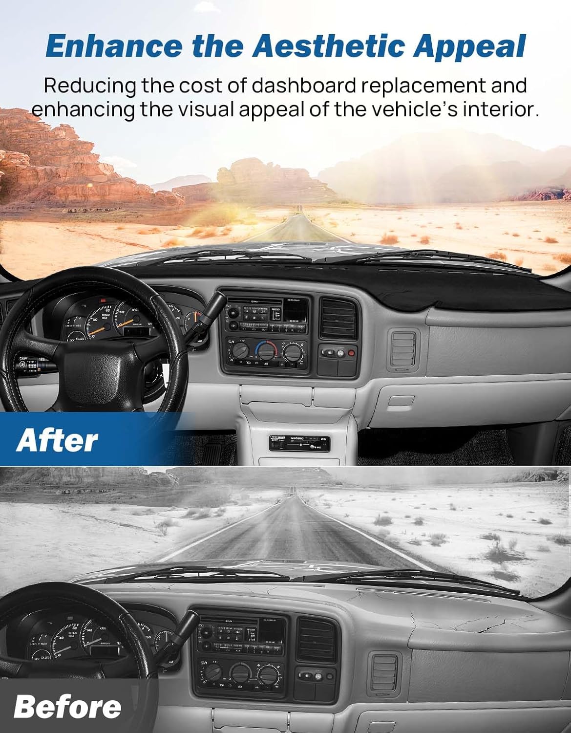 Dashboard Cover for Silverado/Sierra (1999–2007 Classic) – Anti-Glare Dash Mat