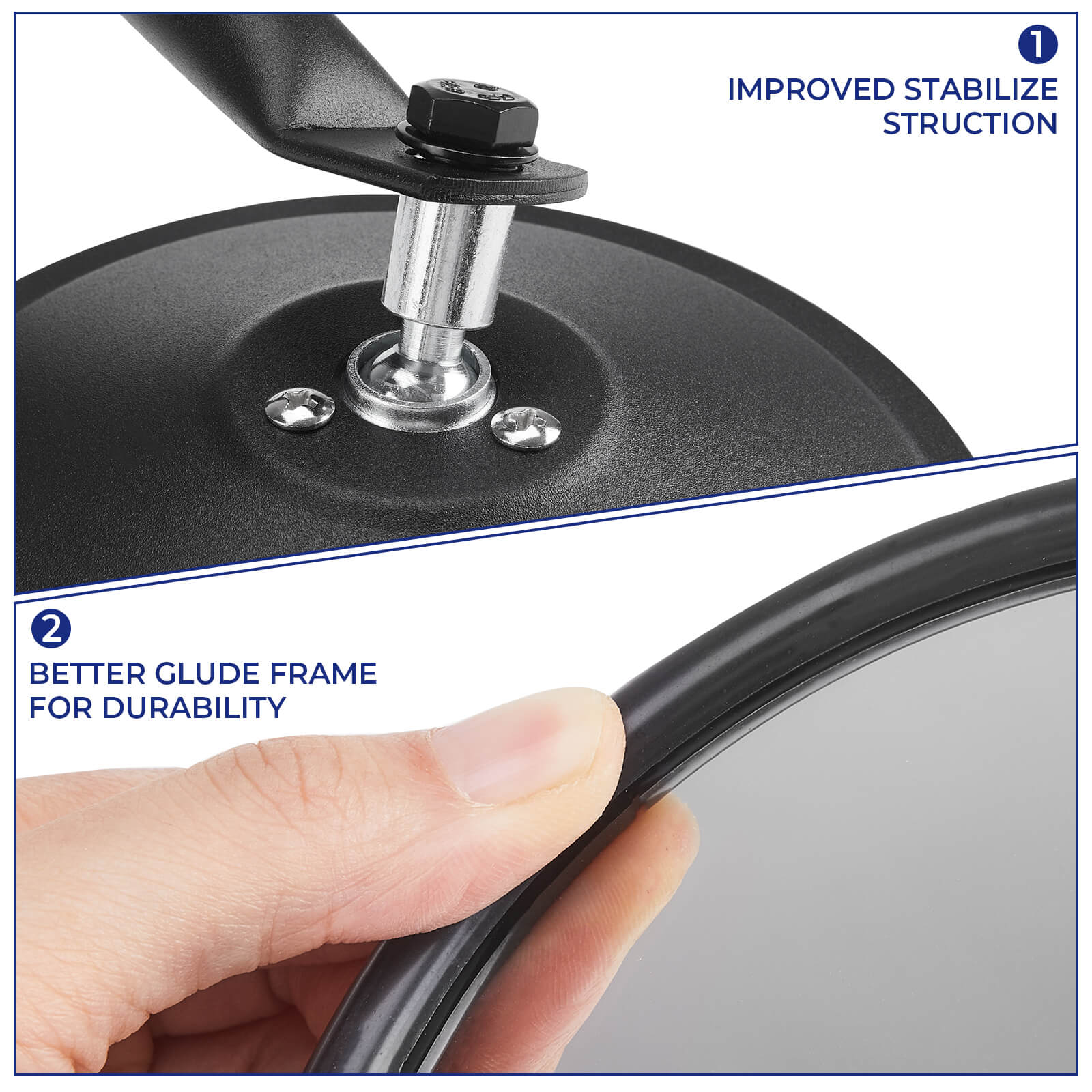 Upgraded Round Doors-Off Mirrors for Wrangler JK/JKU/TJ 1997–2018