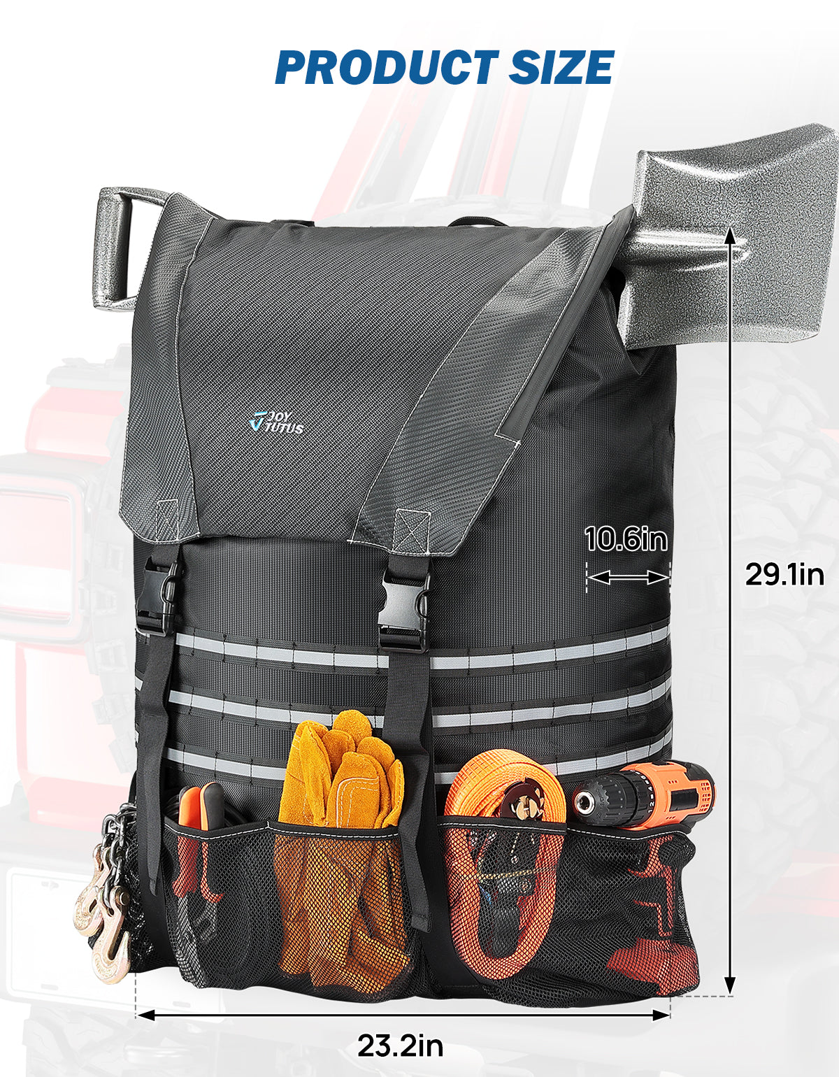 Larger Capacity Cargo Spare Tire Bag fitment for Tires from 30’’ to 40''