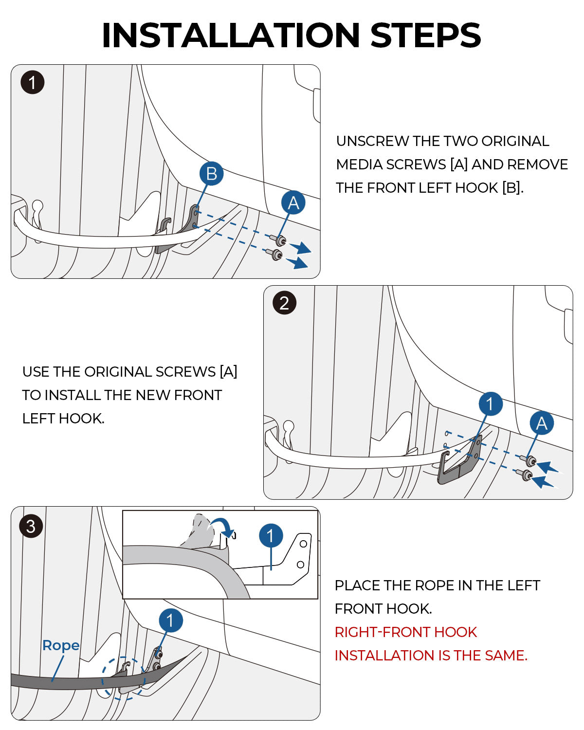 Front Door Limiting Strap Extension Brackets for Wrangler JK/JKU 2007–2018