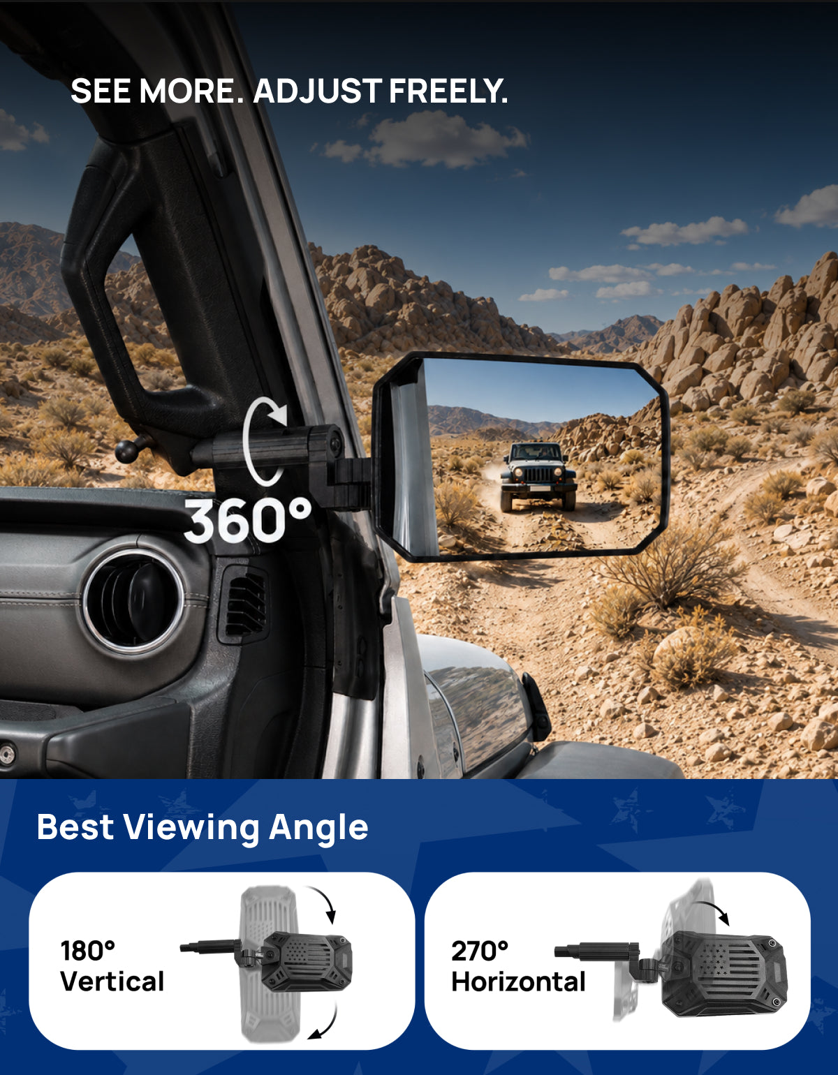 Jeep Mirrors Doors Off Compatible with Wrangler JL JK Gladiator JT