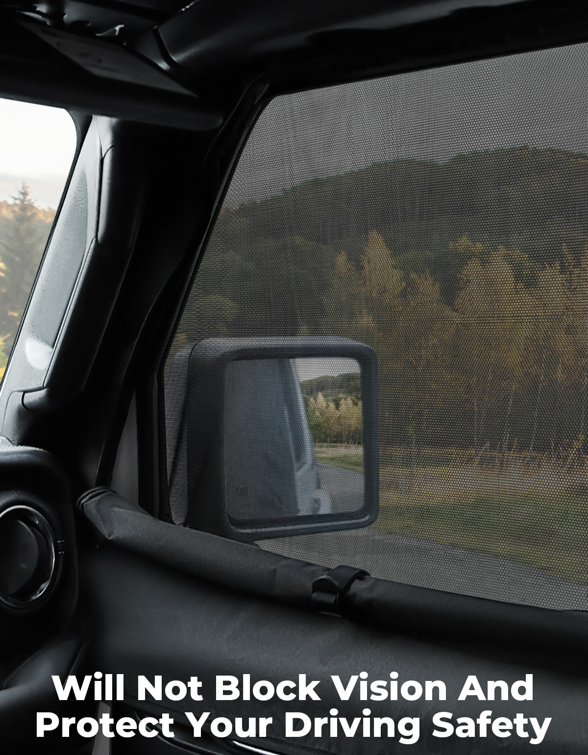 Front Window Sun Shade Screens for Wrangler JK/JL & Gladiator JT 2007–2026