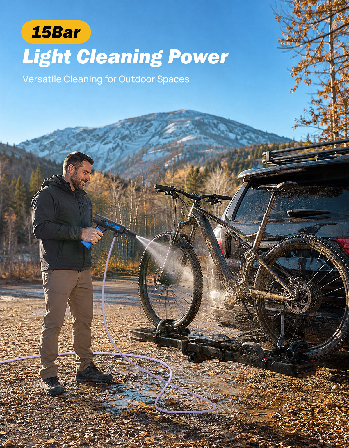 JOYTUTUS P10 Pro Foldable Cordless Pressure Washer for Cars & Bikes