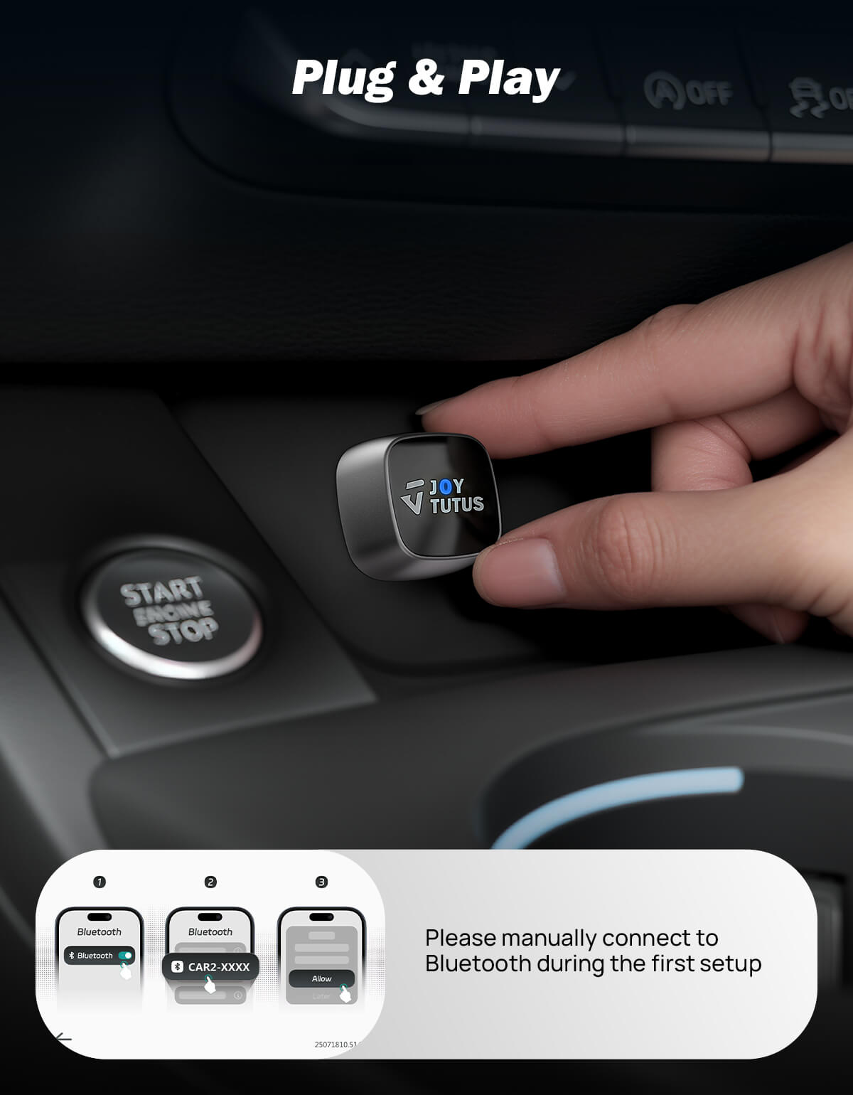 Wireless CarPlay Adapter USB-C, Wired to Wireless for iPhone & Android