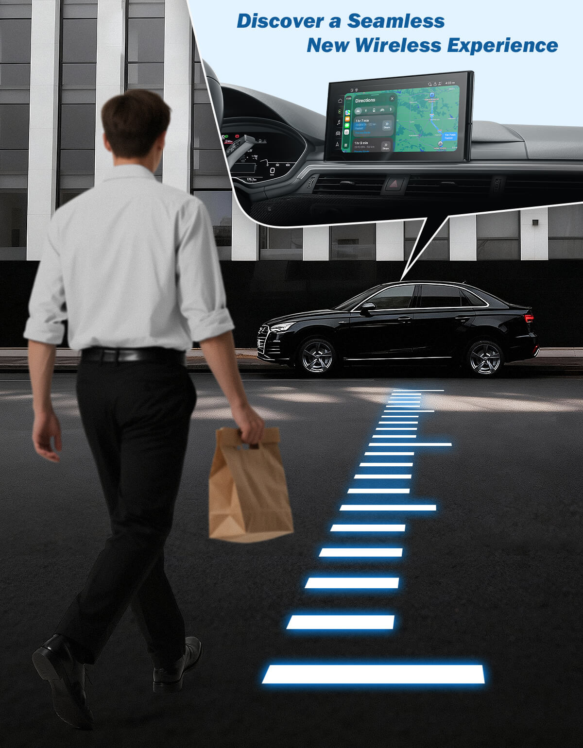 Wireless CarPlay Adapter USB-C, Wired to Wireless for iPhone & Android