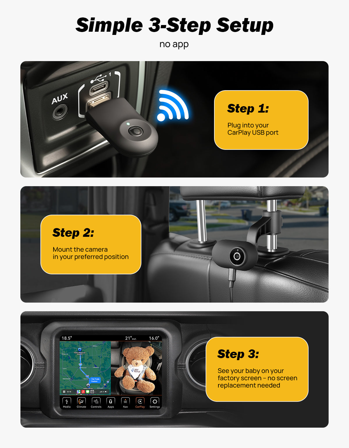 Cabin Connect™ Wireless CarPlay Baby Monitor