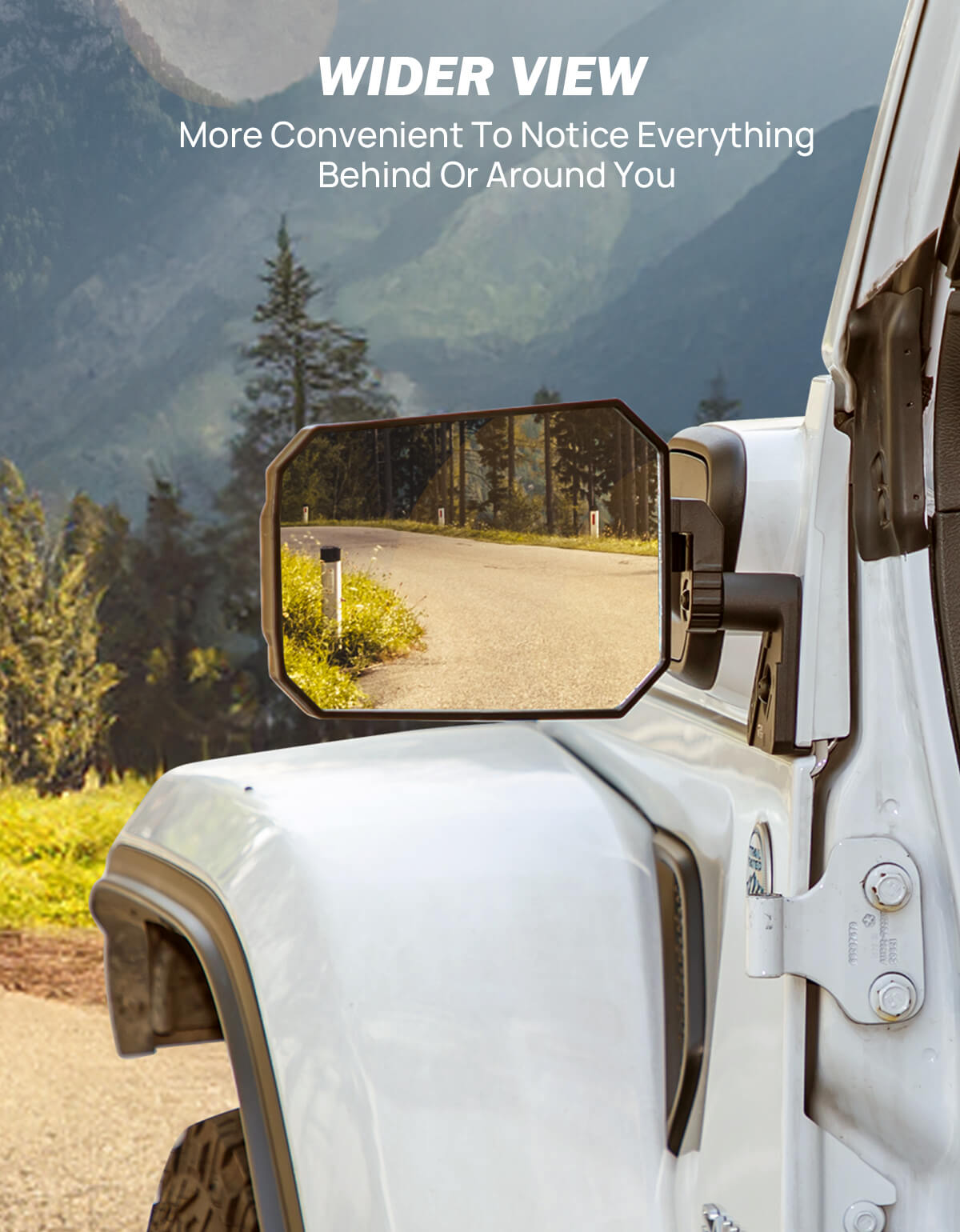 Doors Off Side Mirrors for Wrangler JL 2018–2026 & Gladiator JT