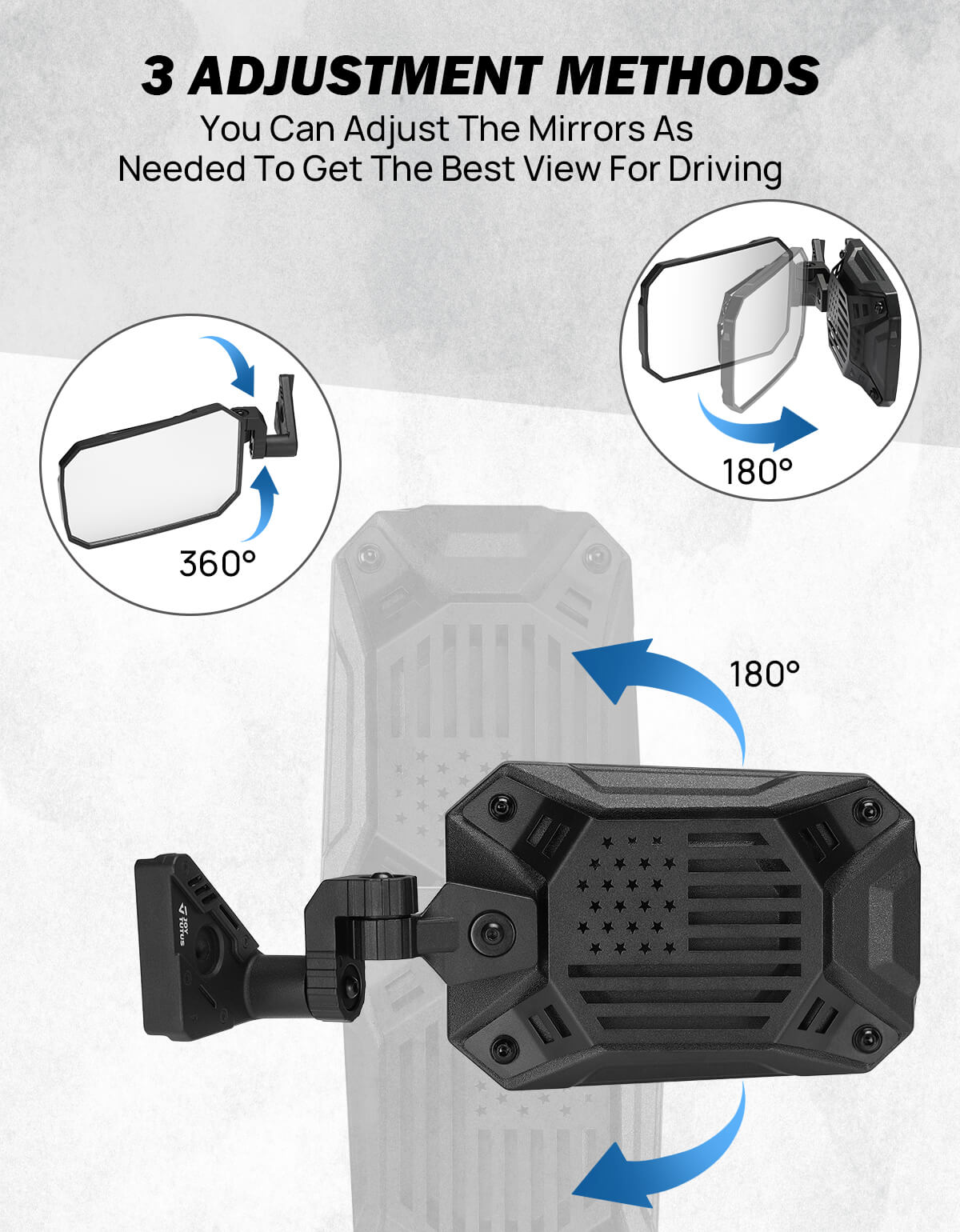 Doors Off Side Mirrors for Wrangler JL 2018–2026 & Gladiator JT