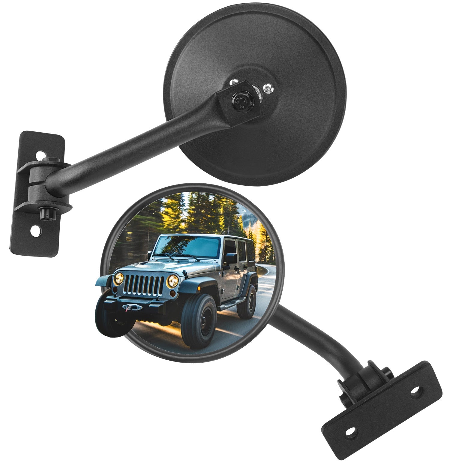 Round Doors-Off Side Mirrors for Wrangler TJ & JK JKU 1997–2018