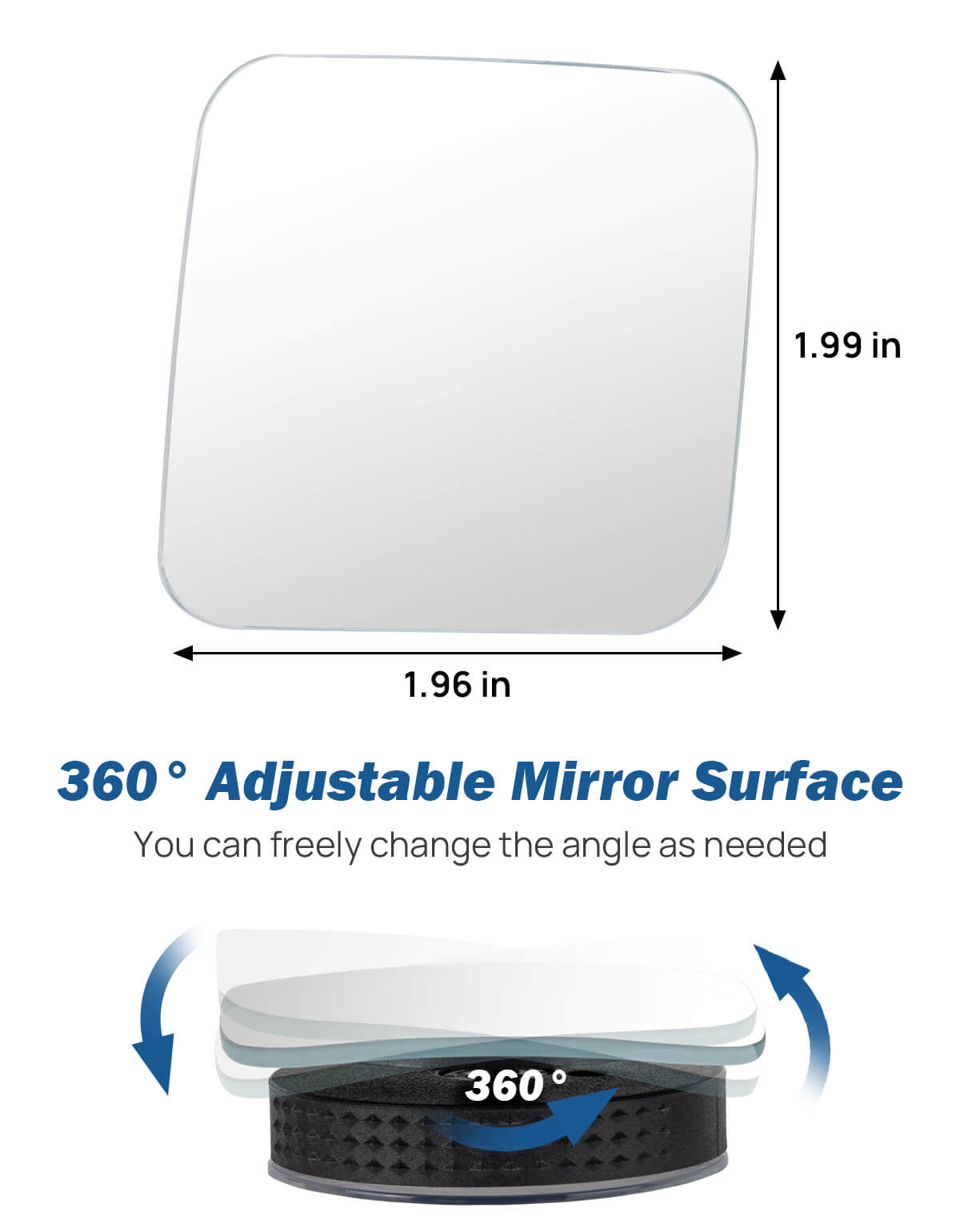 Blind Spot Mirrors 2-Pack for Trucks & Cars, Extended View Side Mirrors