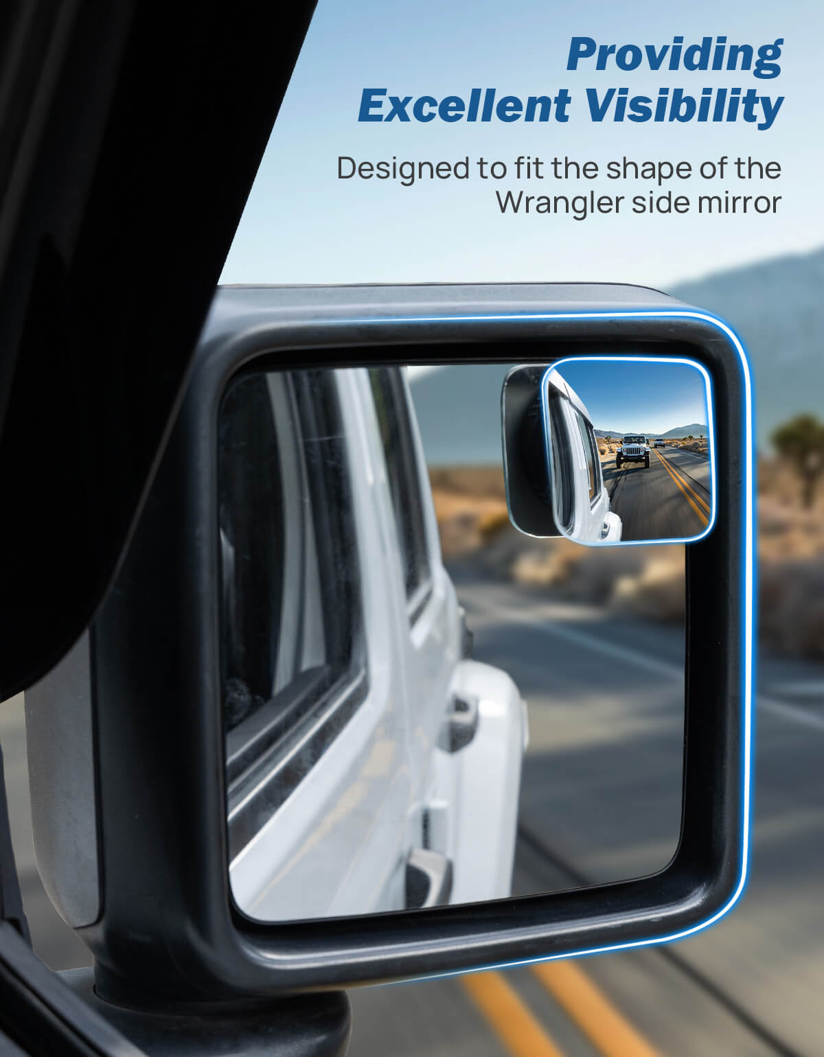Blind Spot Mirrors 2-Pack for Trucks & Cars, Extended View Side Mirrors