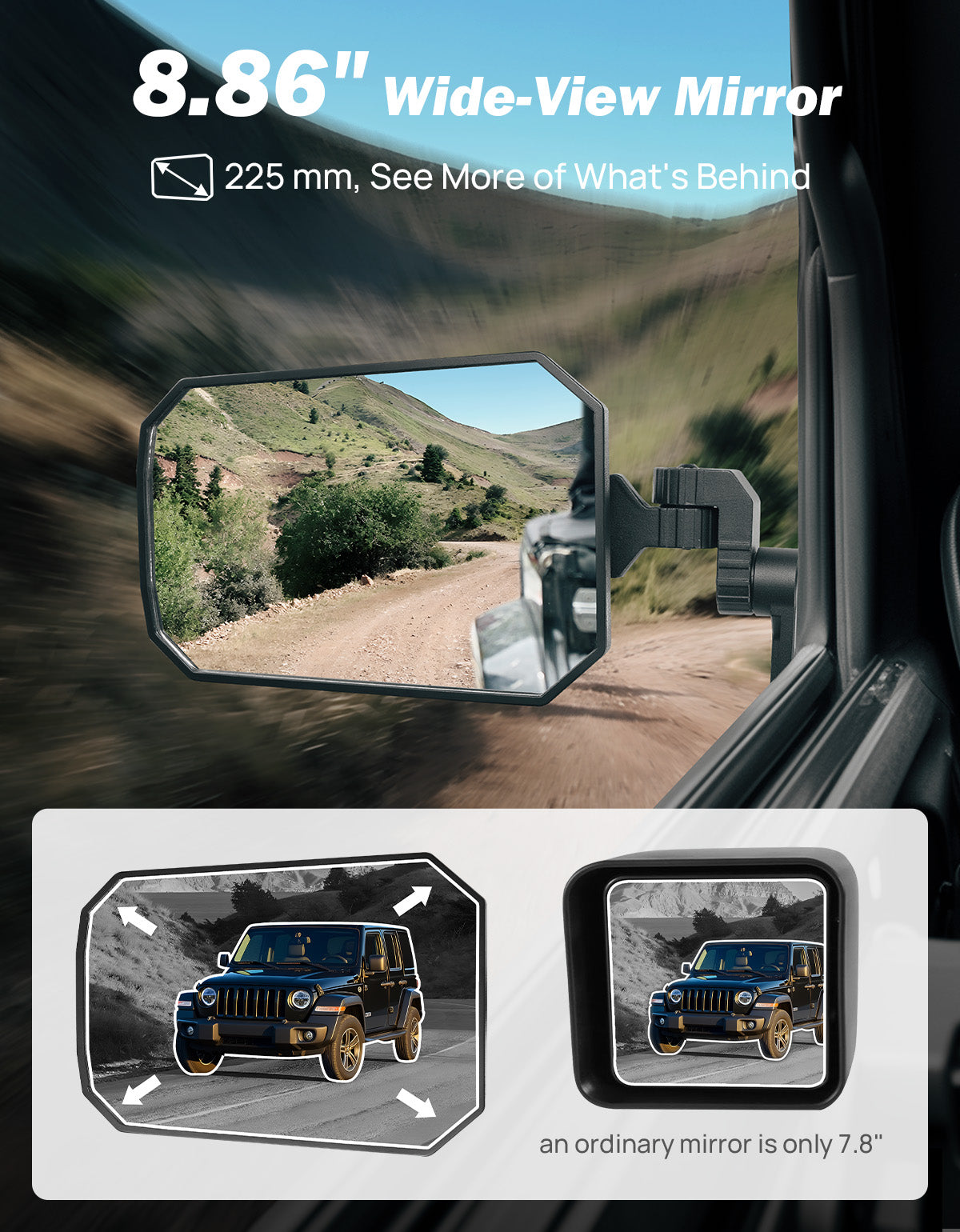 Wrangler Side Mirrors Replacement for JK & JKU 2007–2018