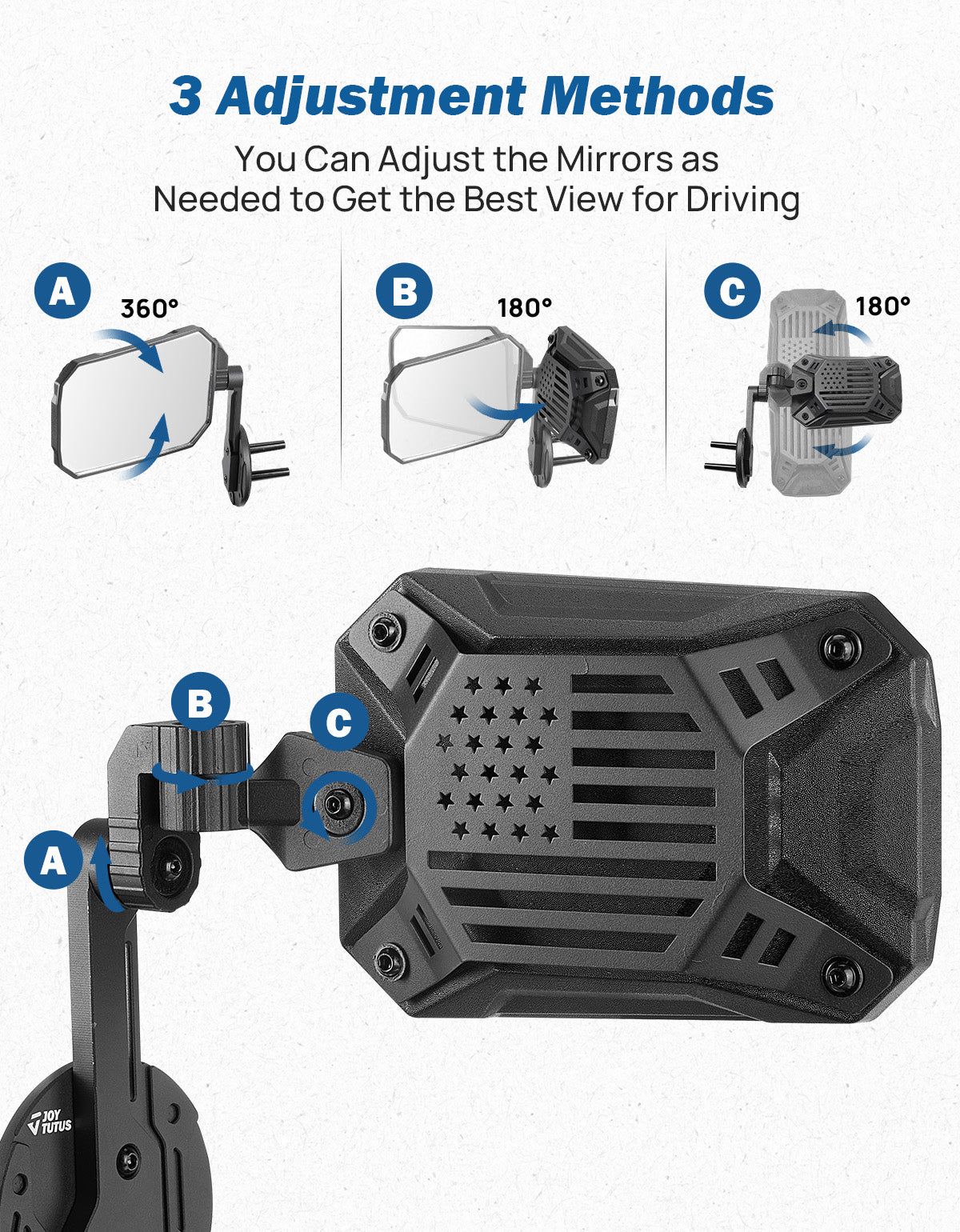 Wrangler Side Mirrors Replacement for JK & JKU 2007–2018