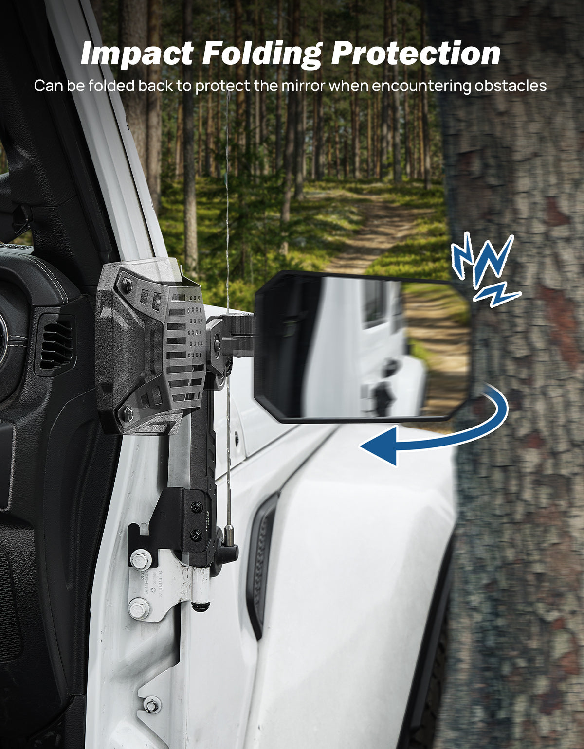 Doors Off Mirrors Compatible with Wrangler JK JL & Gladiator JT
