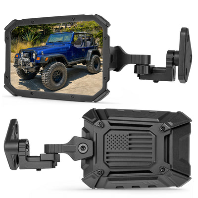 Wrangler Doors-Off/On Mirrors with Integrated Spot Light Mount for TJ/JK/JKU 1997–2018