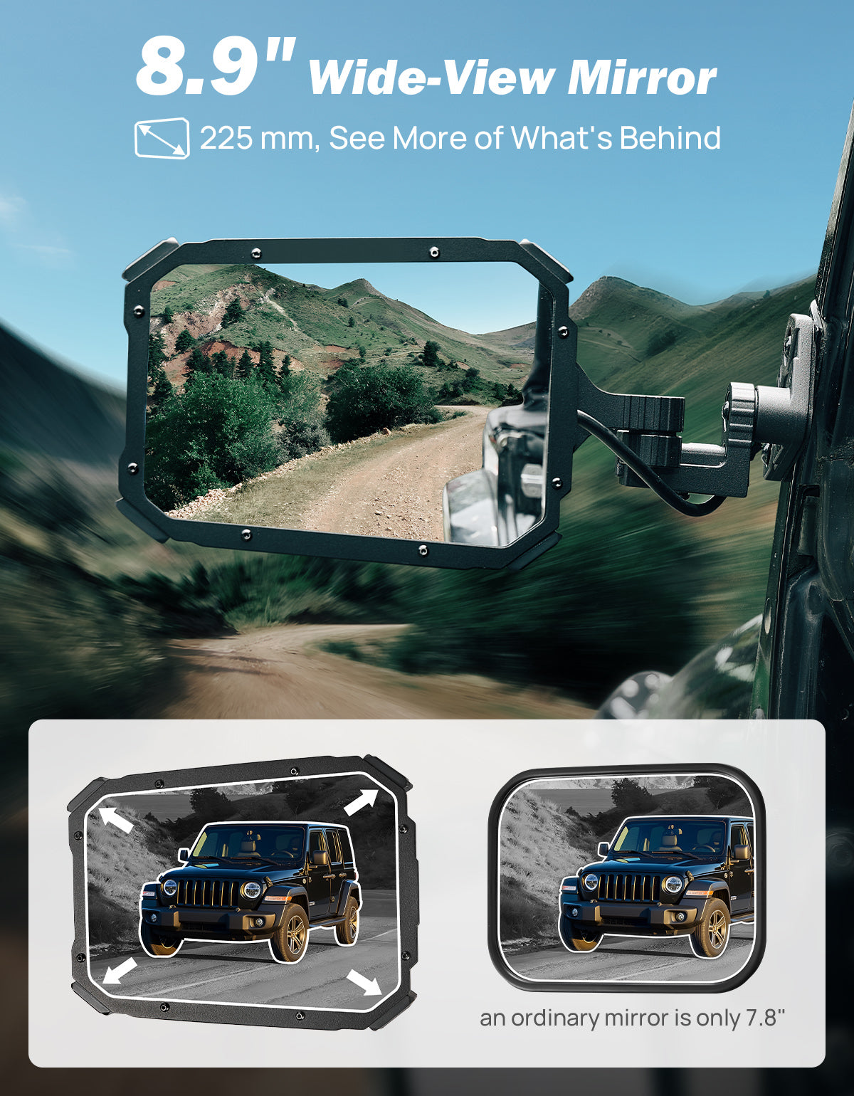 Wrangler Side Mirrors Doors-Off/On with Turn Light TJ & JK 1997–2018